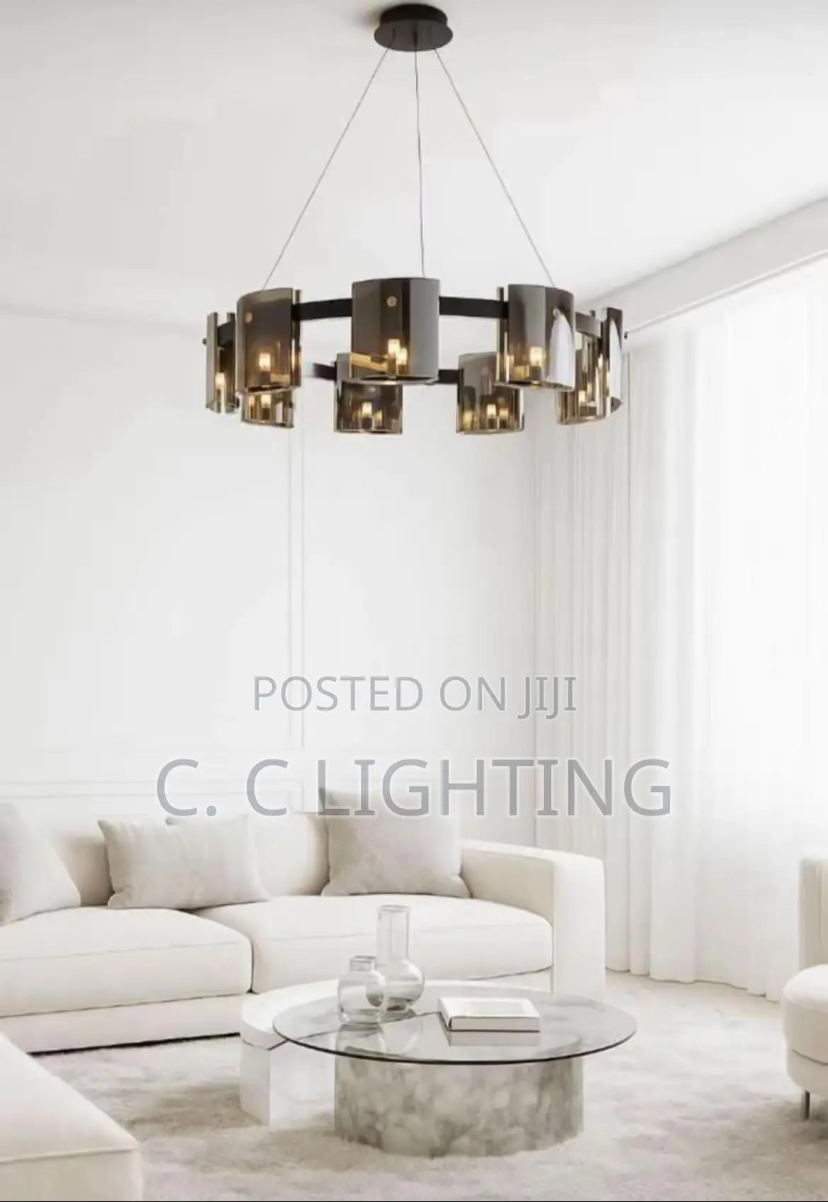 Crystal Minimalist Round Modern Chandelier Size 600mm