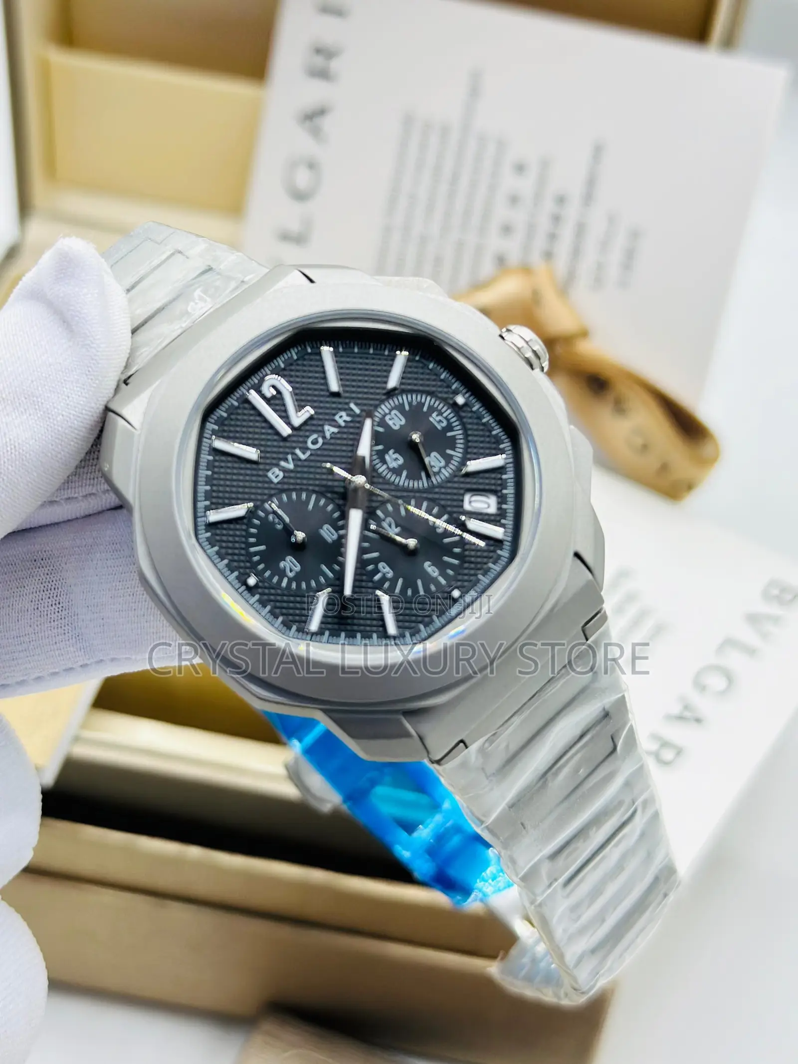 Bvlgari Quality Luxury Men Chronograph Chain Strap Wristwatch