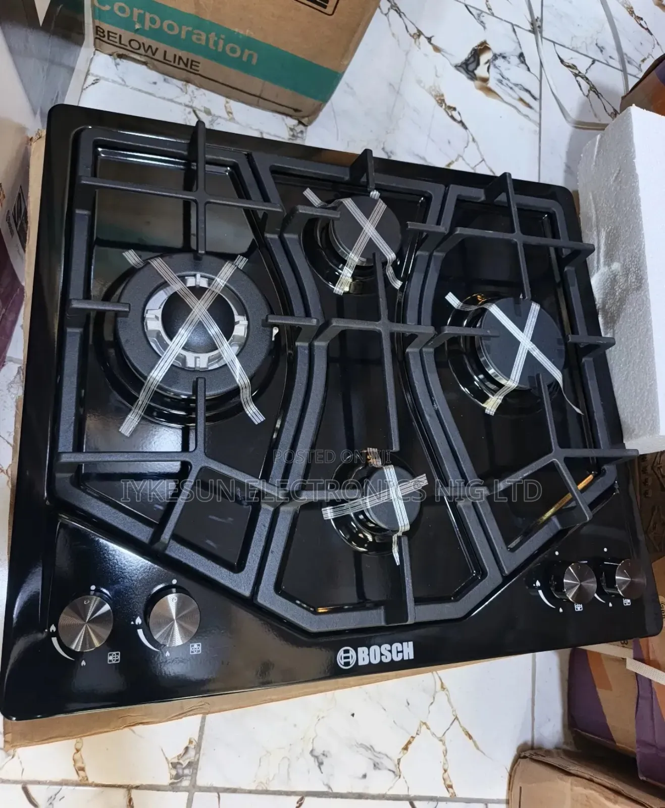 Original Bosch Built-in Blue Flame 4 Burners Black Stainless Burners