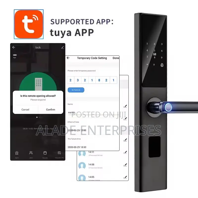 Tuya Smart Lock For Hotels Digital Smart Door Lock With Fingerprints