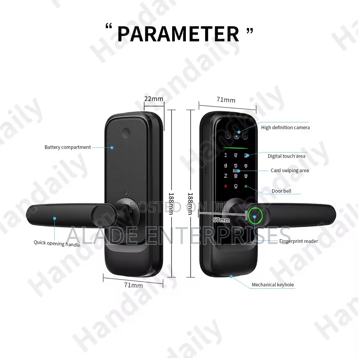 3d Face Tuya Smart Lock For Indoor And Bedroom