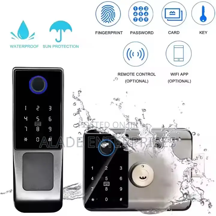 Automatic Digital Wifi Smart Rim Door Lock With Tuya App Waterproof