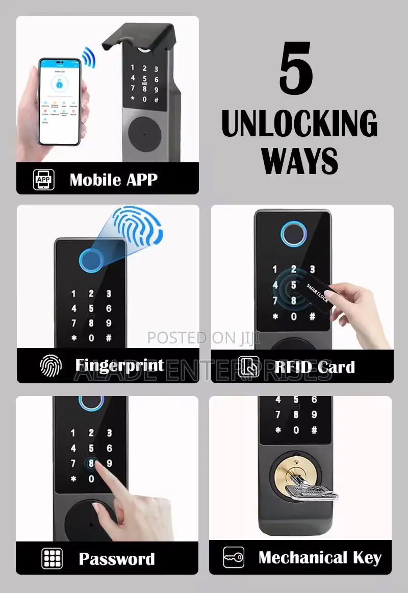 Automatic Digital Wifi Smart Rim Door Lock With Tuya App Waterproof