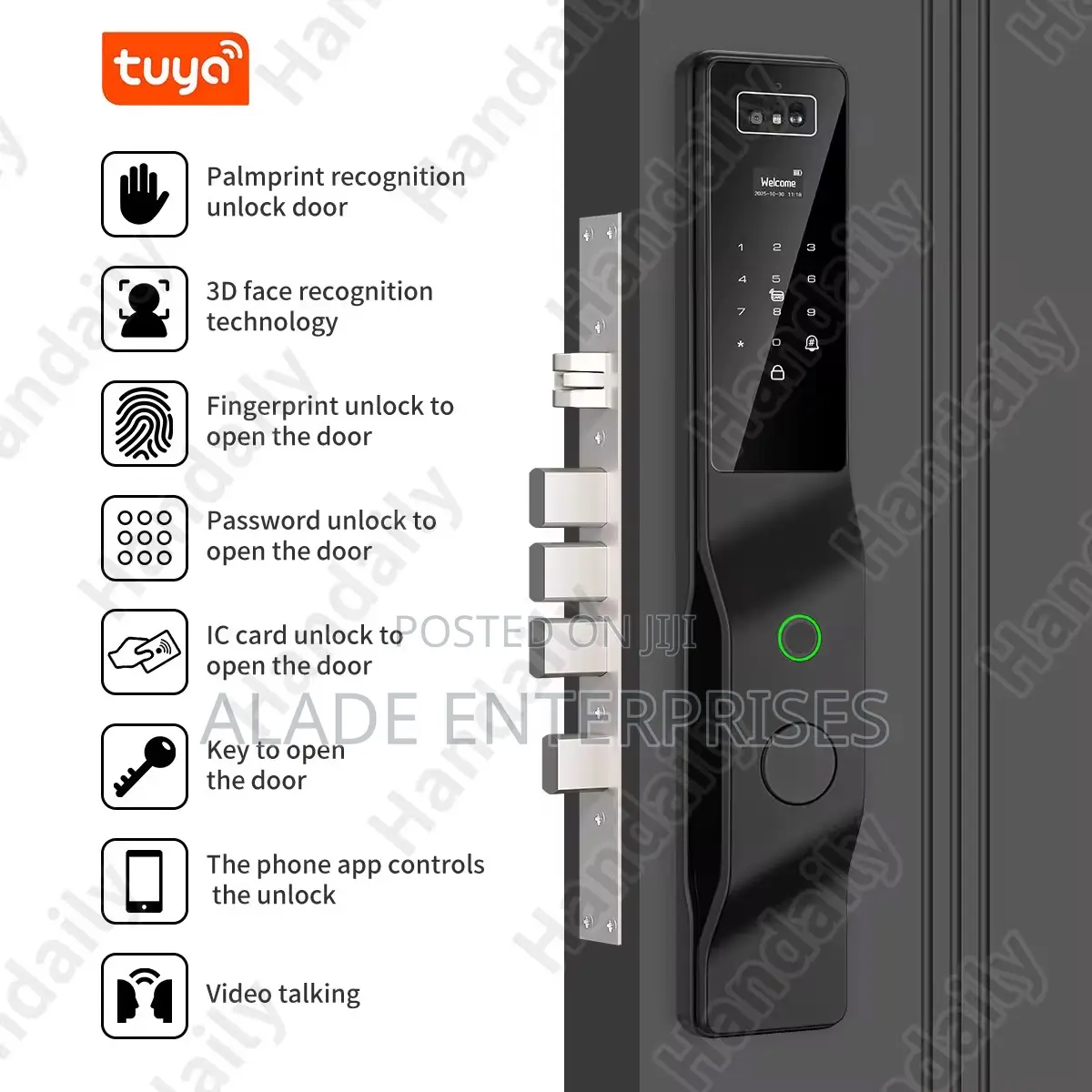 Video Call Function 3d Face Smart Door Lock Palm Vein Wifi Tuya App