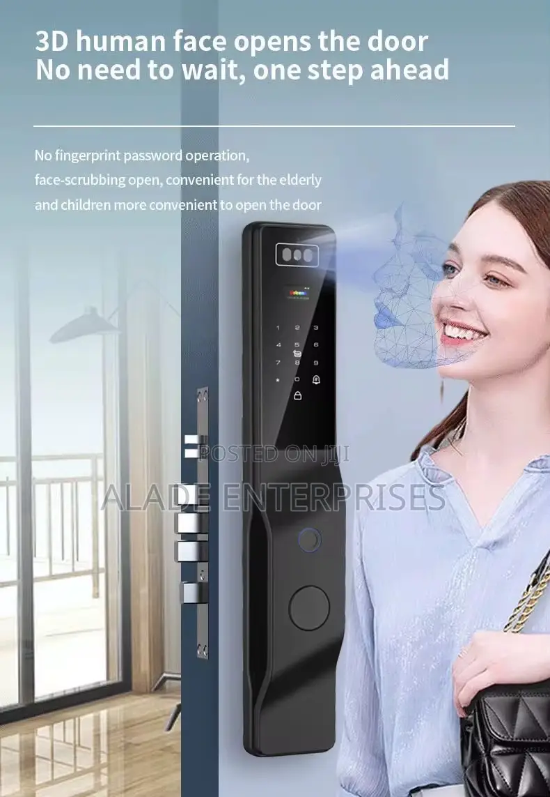 2026 New Tuya Smart Door Lock With 3d Face Palm Recognition + Remote