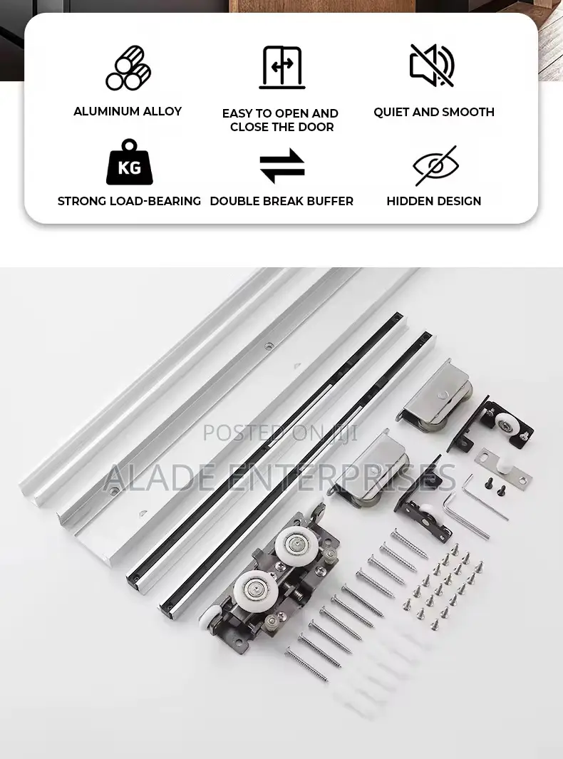 1.5m Modern Soft Close Zinc Alloy Ghost Door Sliding Roller Hardware