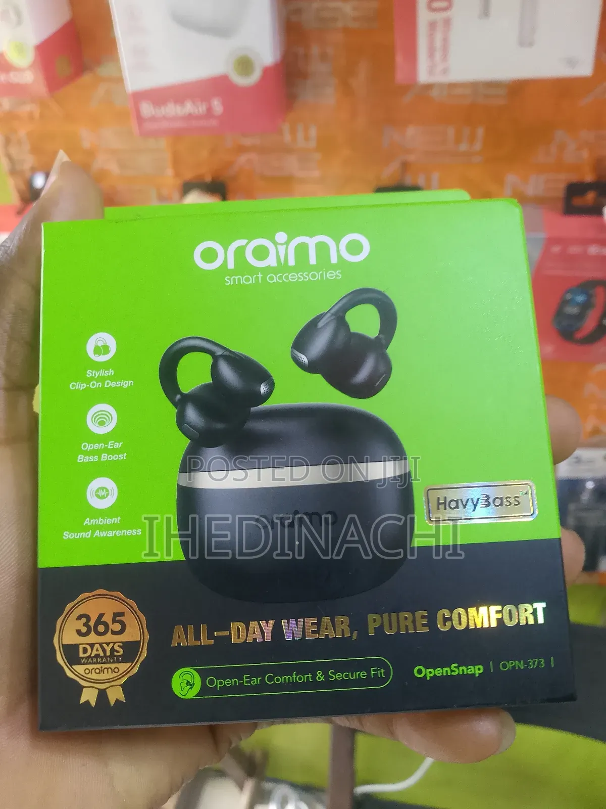 Original Oraimo Earbuds Delivering Powerful Bass and Clear Calls.