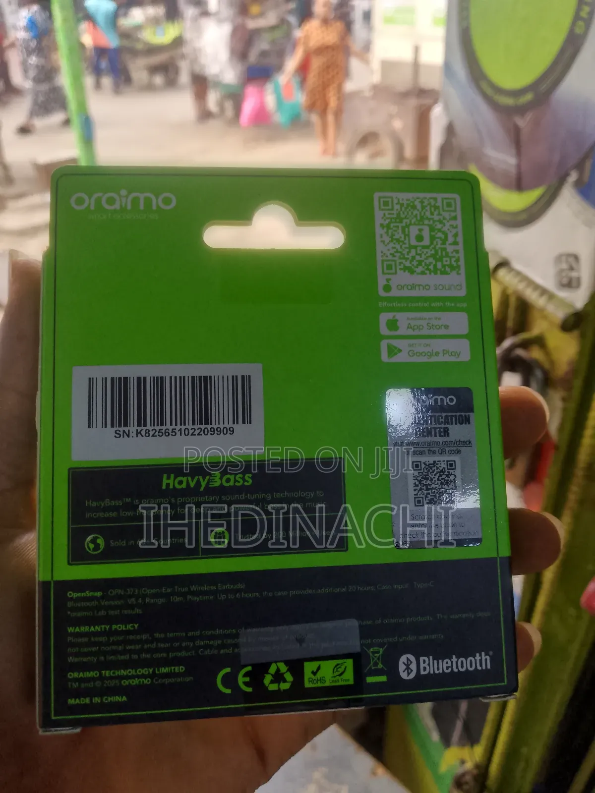 Original Oraimo Earbuds Delivering Powerful Bass and Clear Calls.