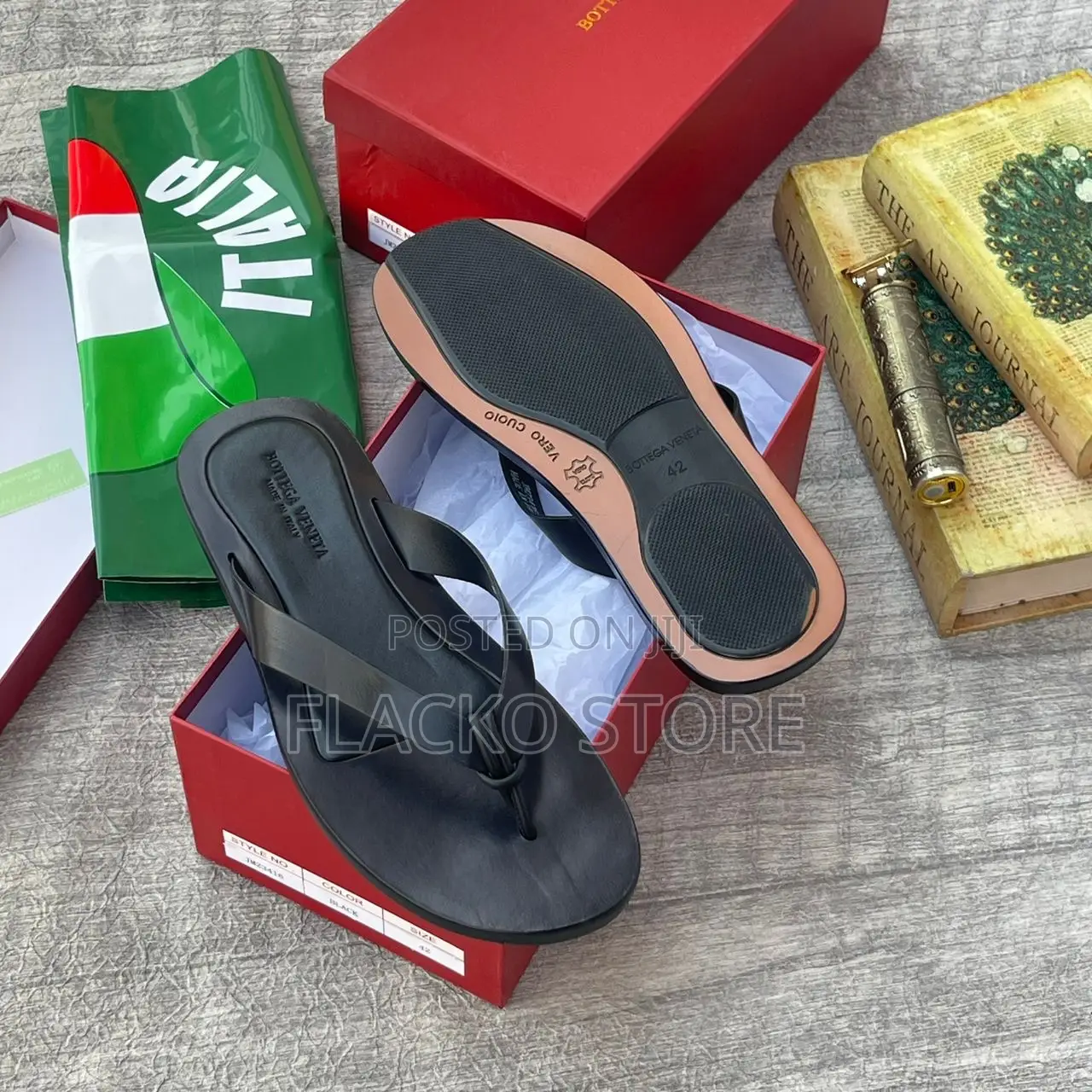 Original Bottega Veneta Italian Leather Slippers