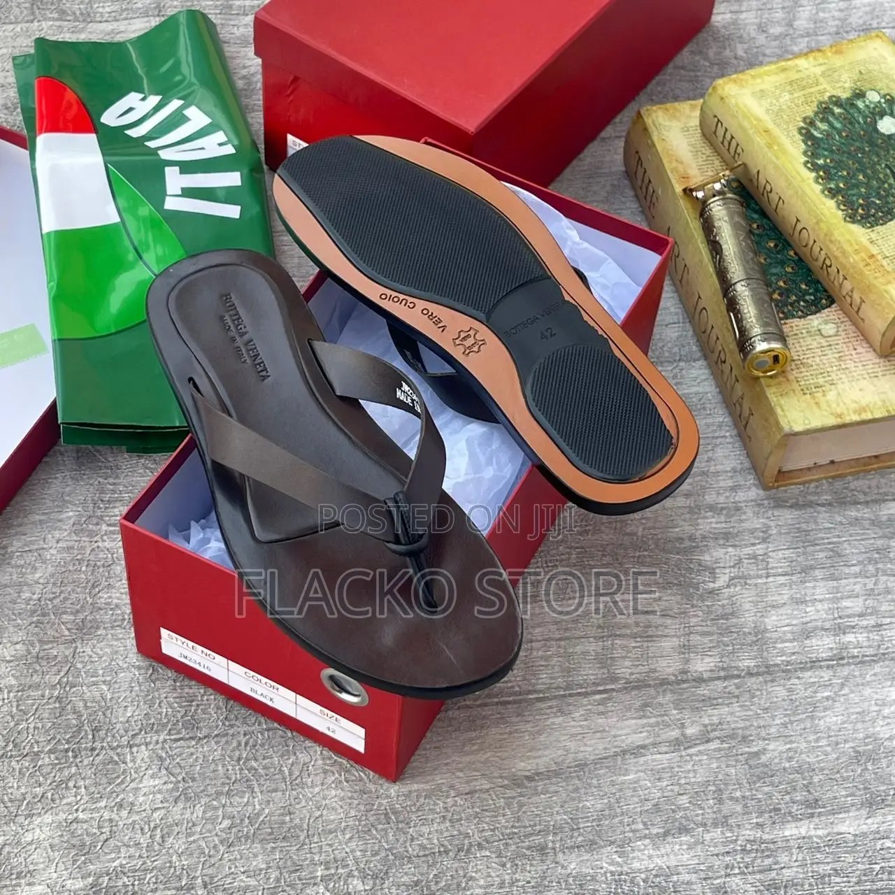 Original Bottega Veneta Italian Leather Slippers