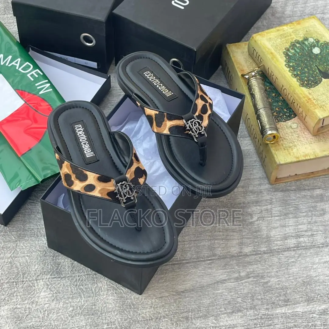 Original Roberto Cavalli Italian Leather Slippers