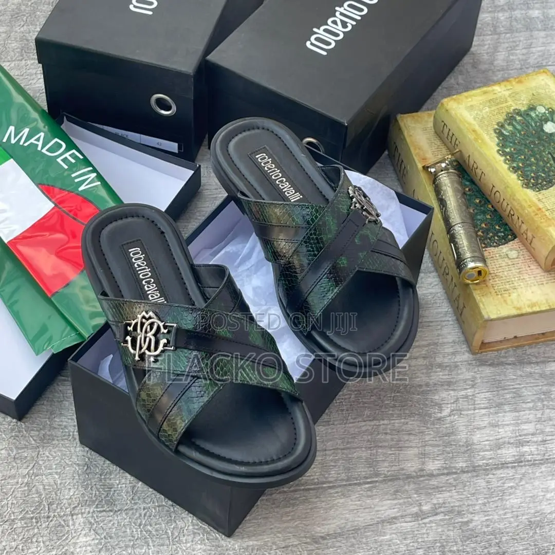 Original Roberto Cavalli Italian Leather Slippers