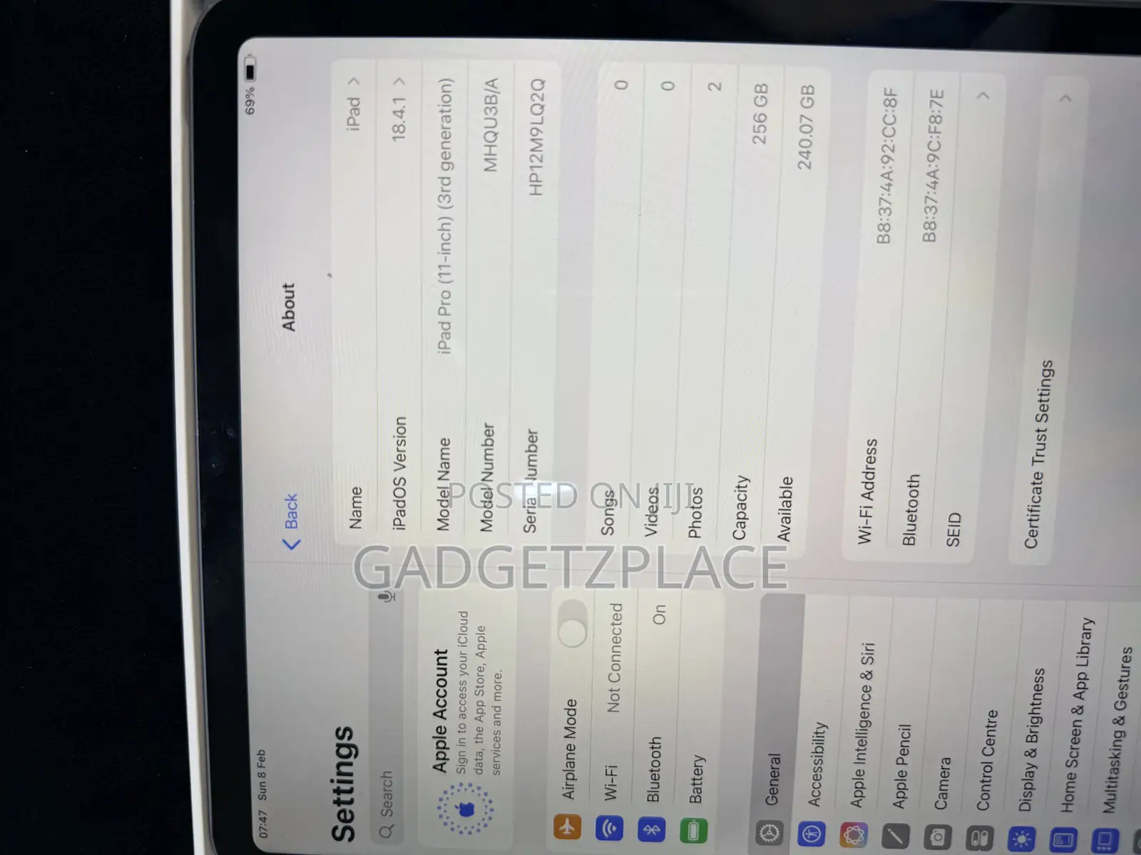Apple iPad Pro 11 (2022) 256 GB Gray
