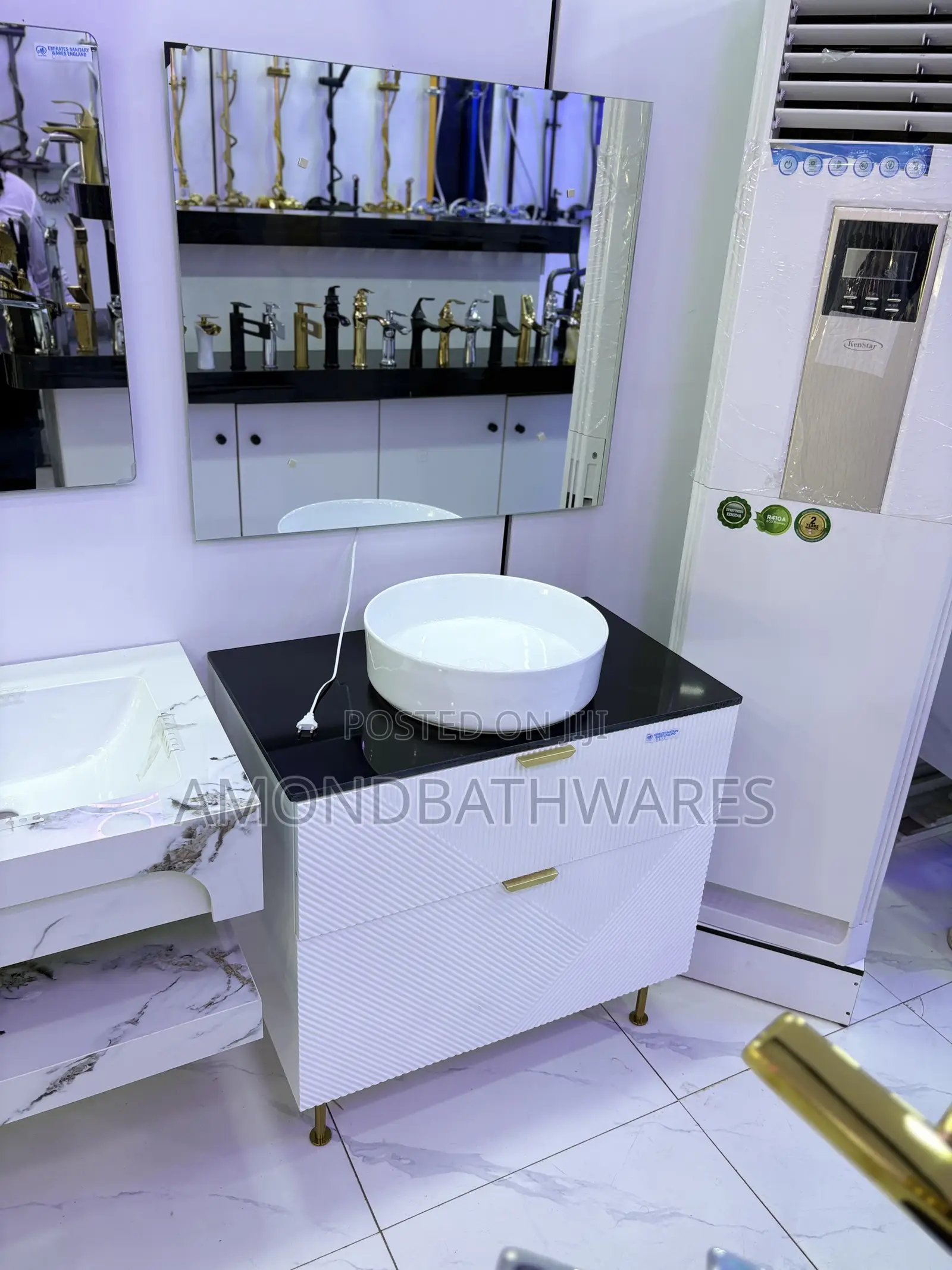 Black White Countertop Basin Cabinet
