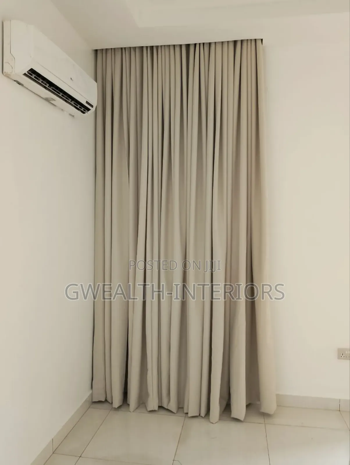 Beige Turkish Curtains With Accessories