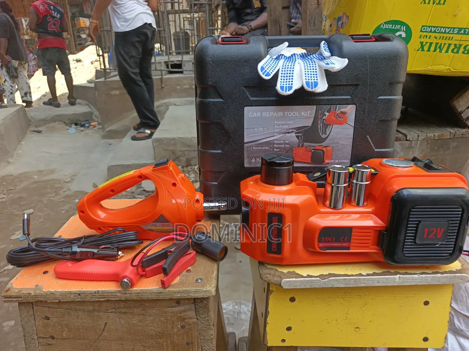 Electric Hydraulic Car Jack And Impact Wrench Kit 5 Tons