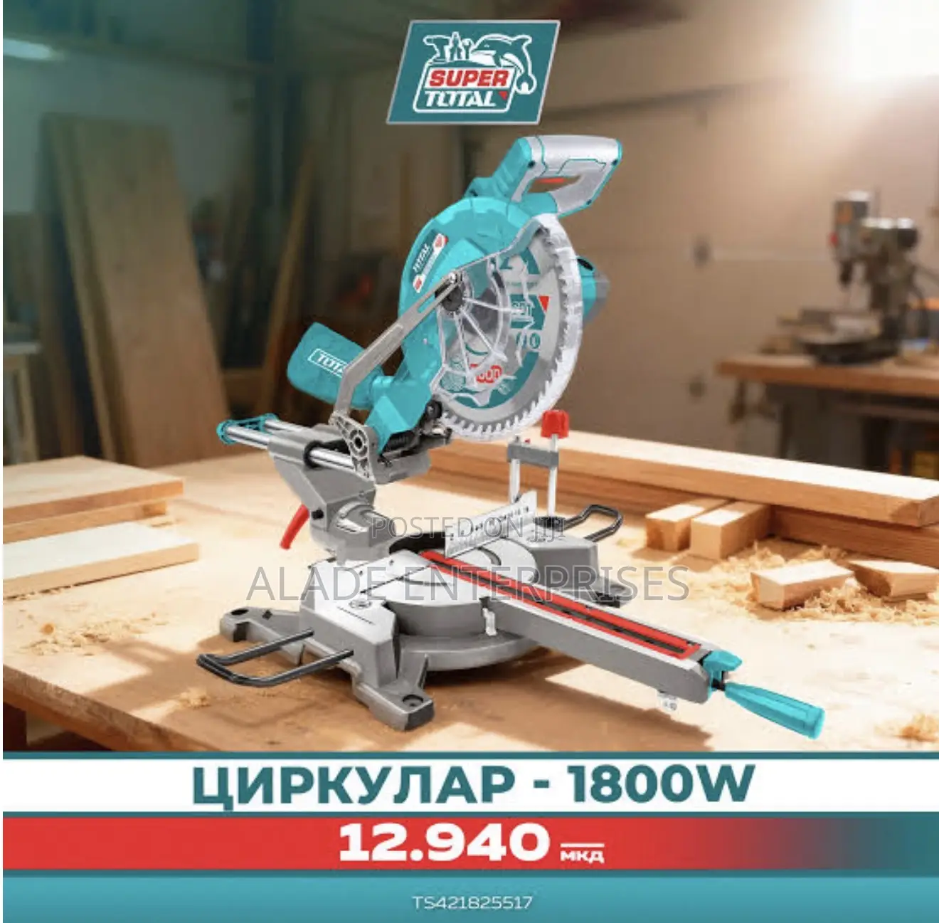 Total 1800w 255mm Sliding Miter Saw