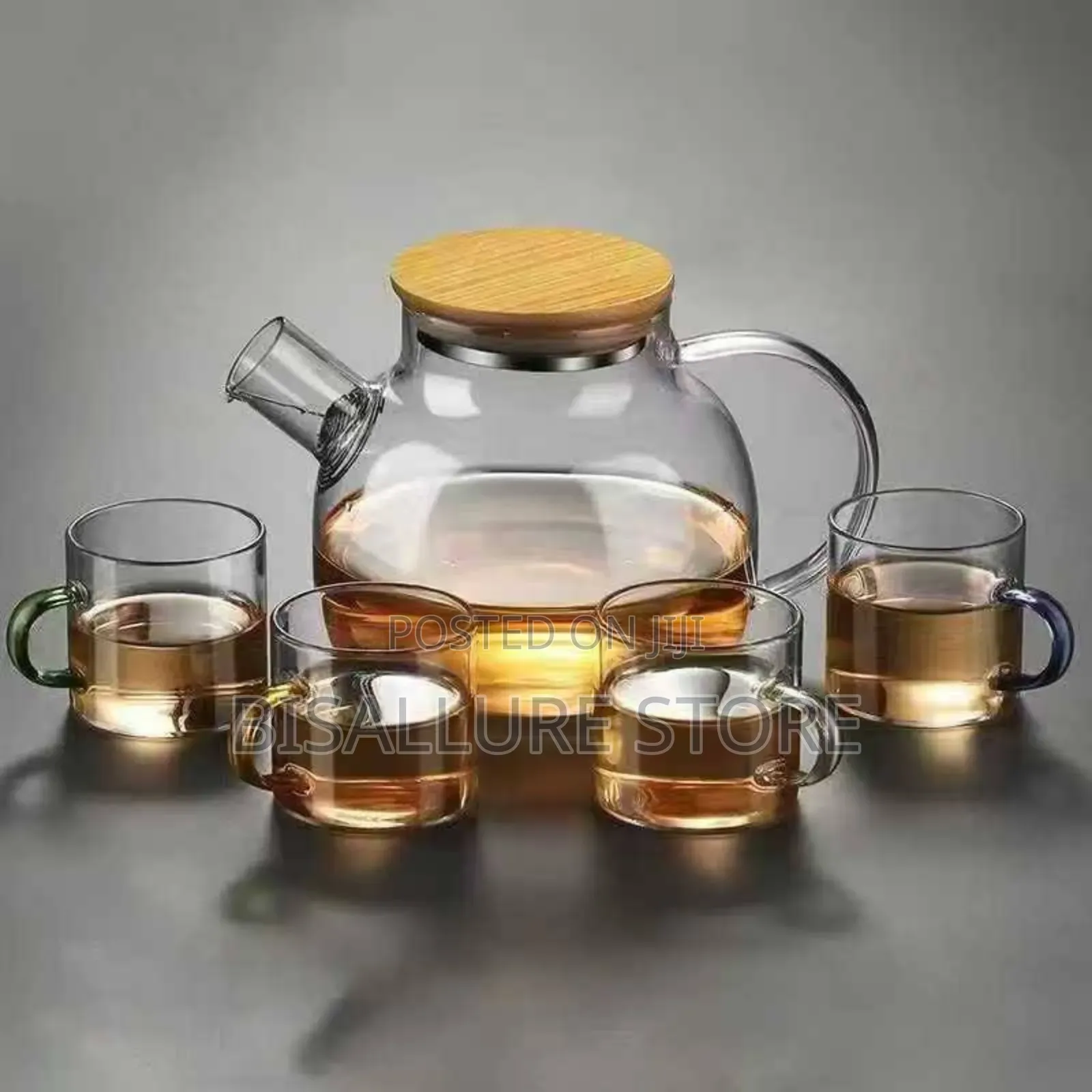 Glass  Kettle With Cups