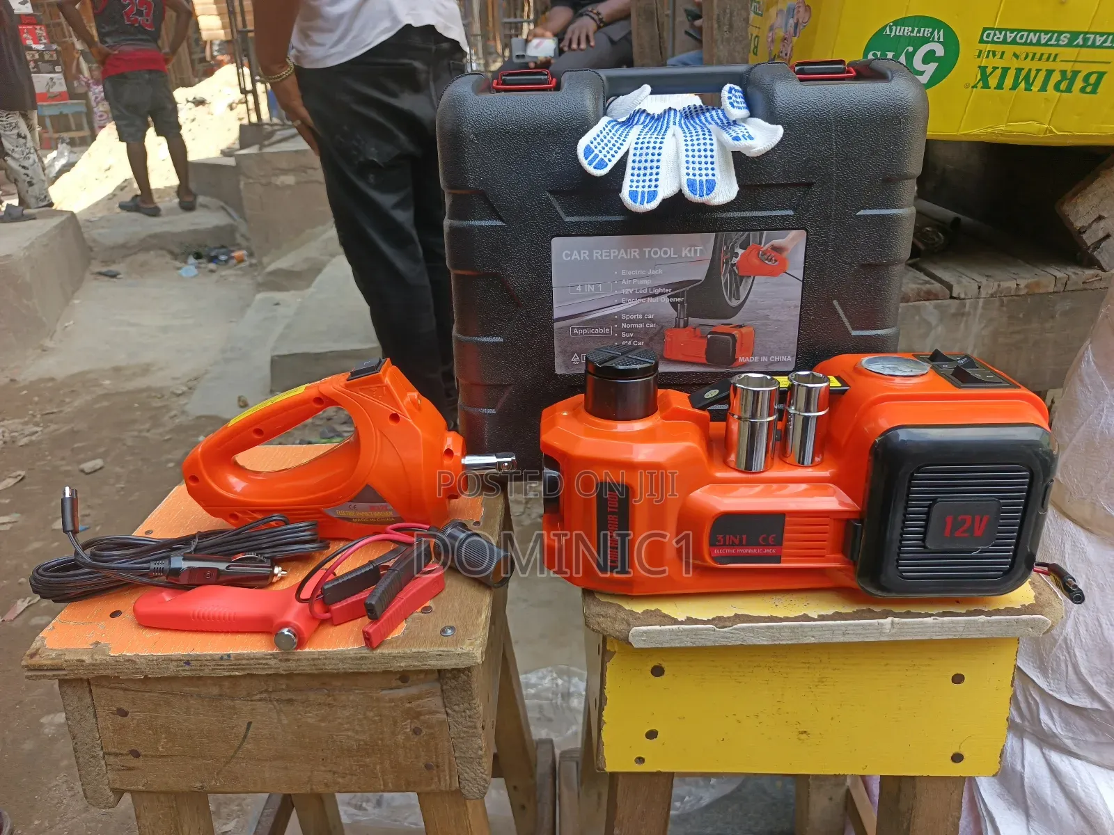 Electric Hydraulic Car Jack And Impact Wrench Kit