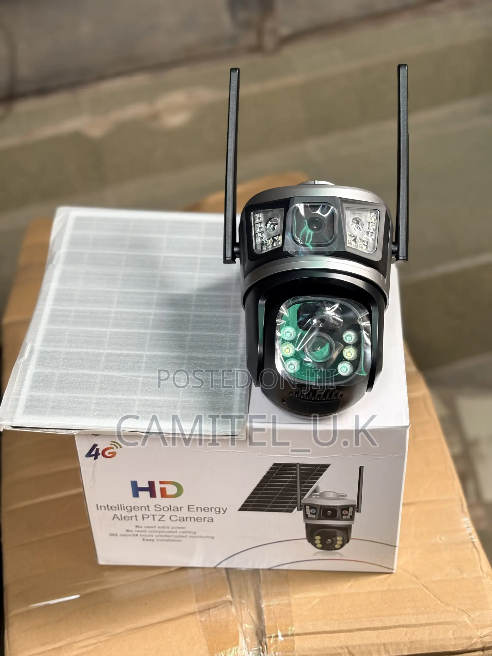 4g V380 Pro Dual Lens Solar Energy Alert PTZ Security Camera