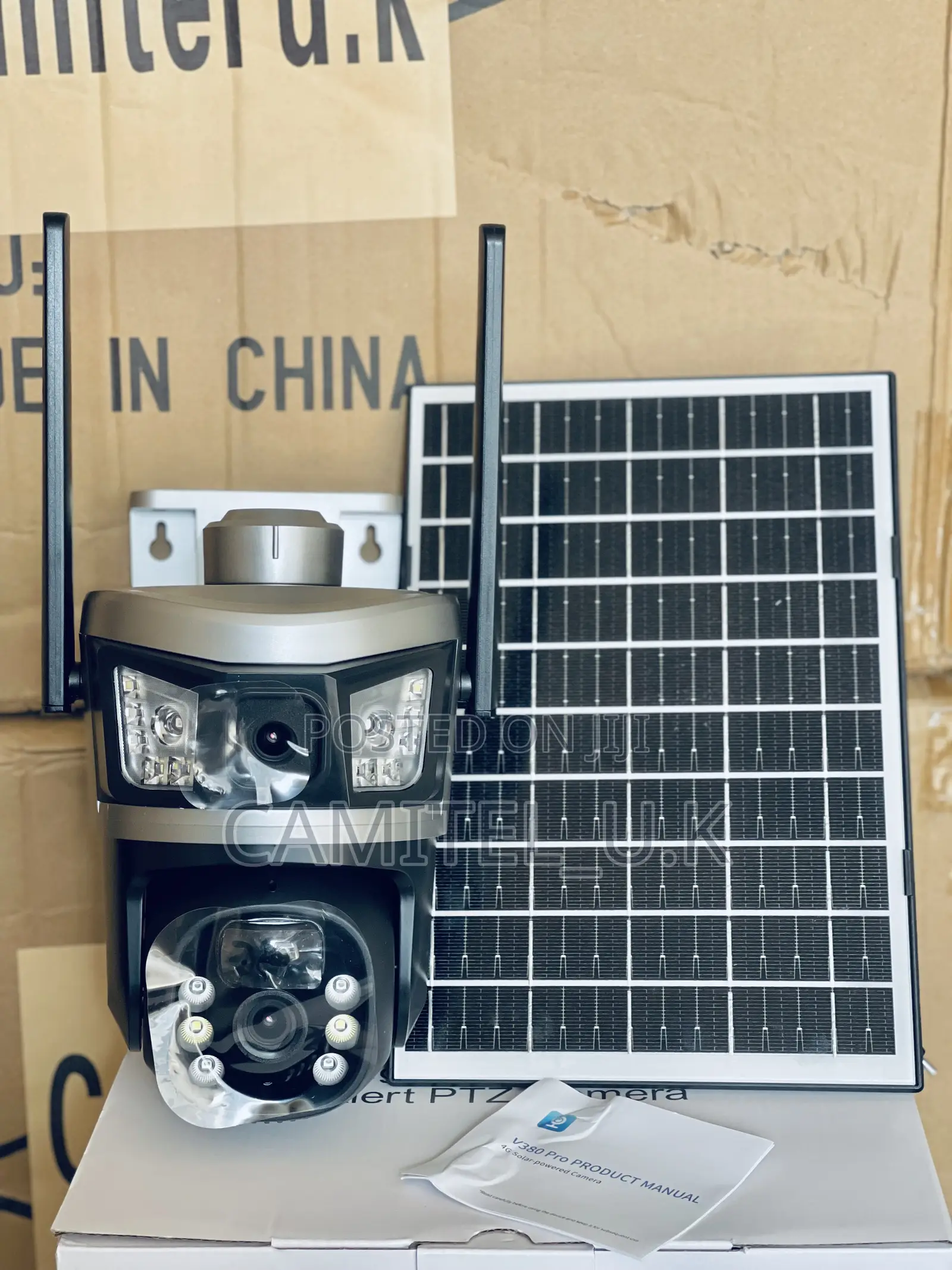 4g V380 Pro Dual Lens Solar Energy Alert PTZ Security Camera
