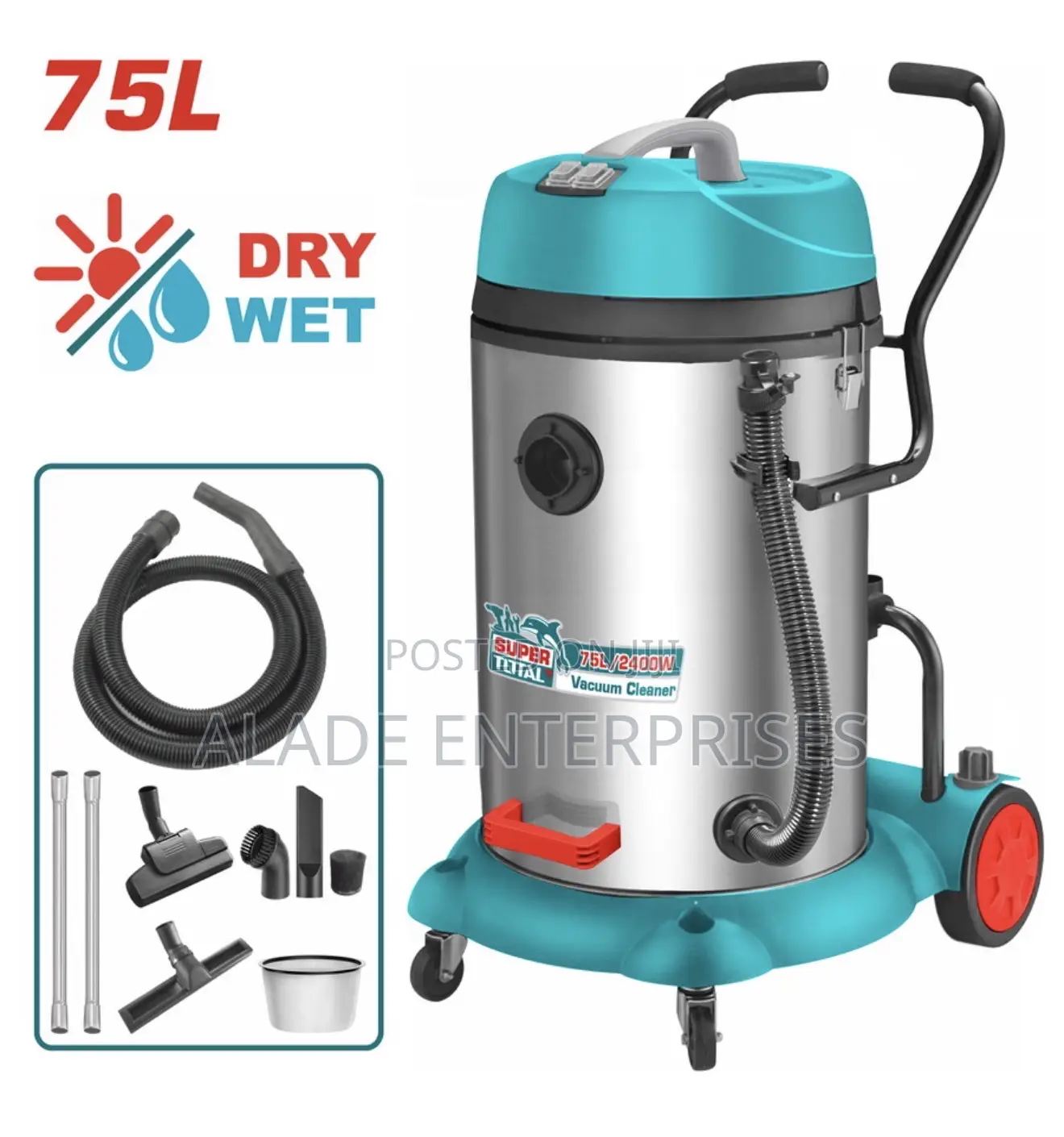 Total 2400w Vacuum Cleaner - Powerful Wet & Dry Cleaning