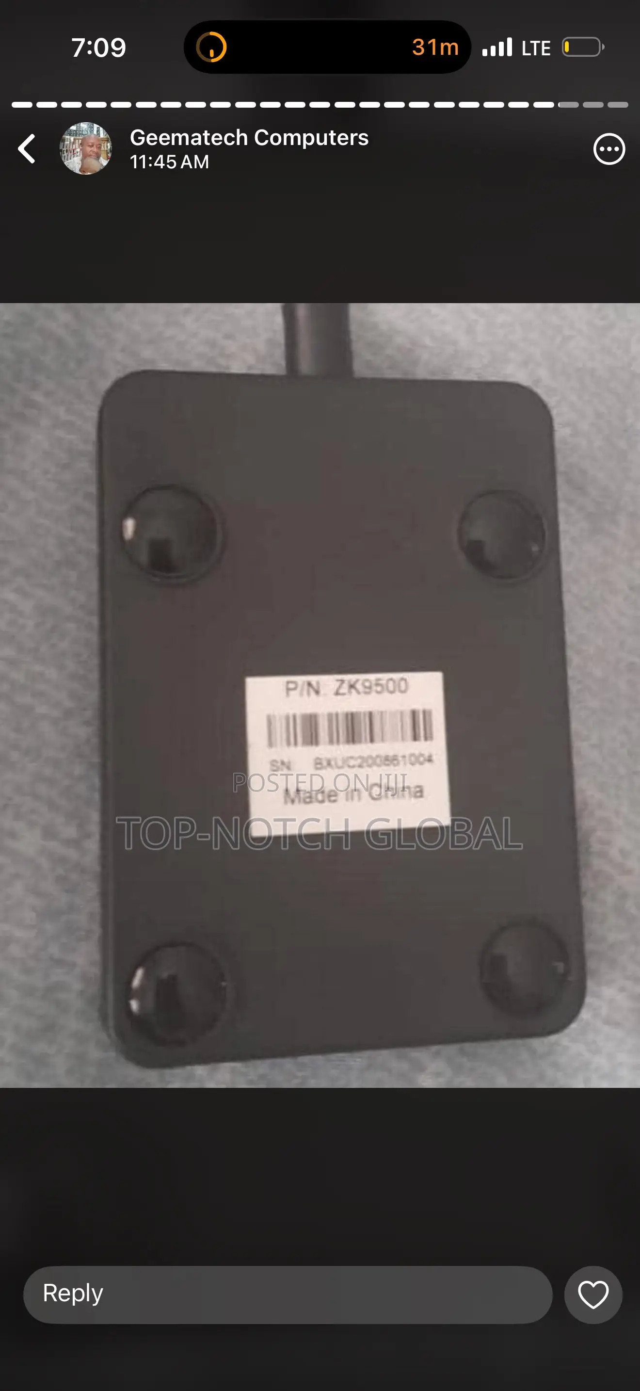 Zkt 9500 Fingerprint Scanner