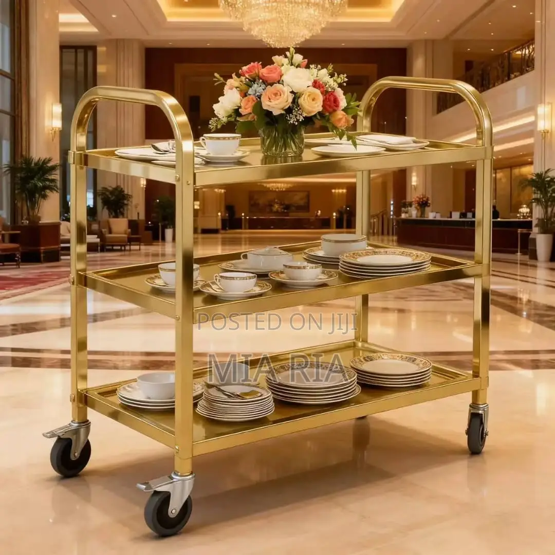 Quality Stainless Steel Titanium Gold Food Trolley