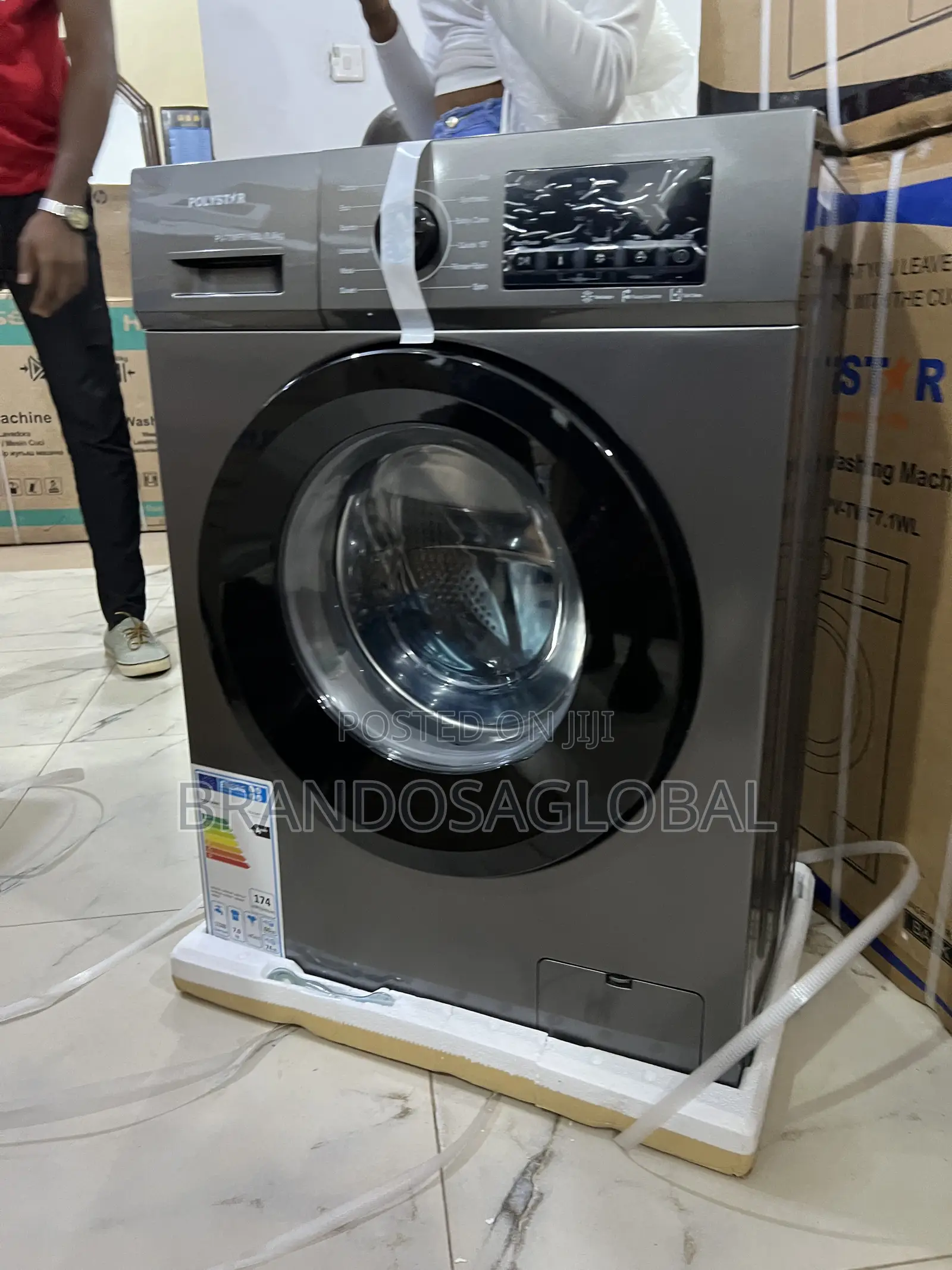 High-Performance Polystar 6kg Black Front Load Washer [Pv-Twd7.1gl]