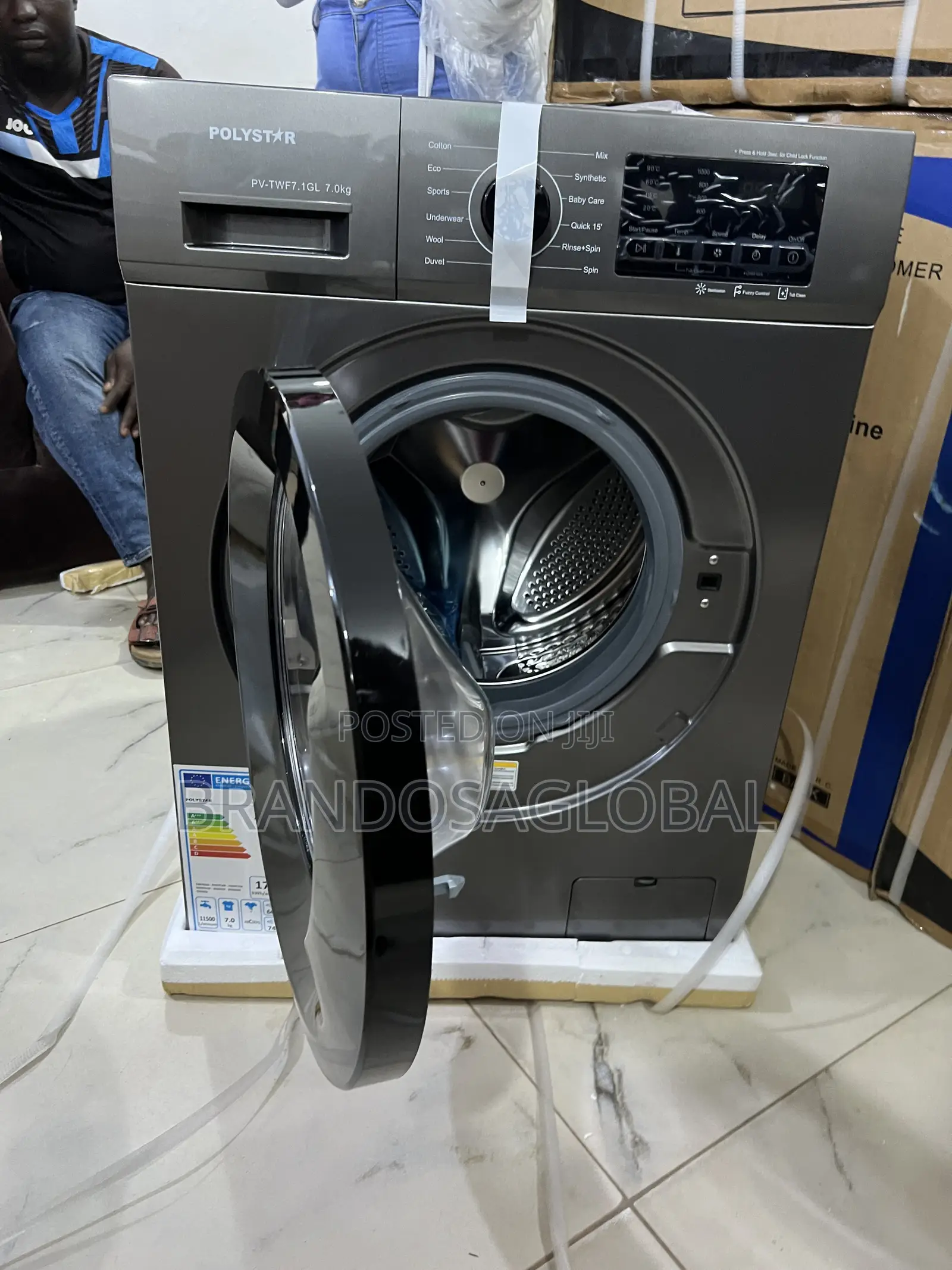 Dependable Polystar 6kg Black Front Load Washing Machine [Pv-Twd7.1gl]