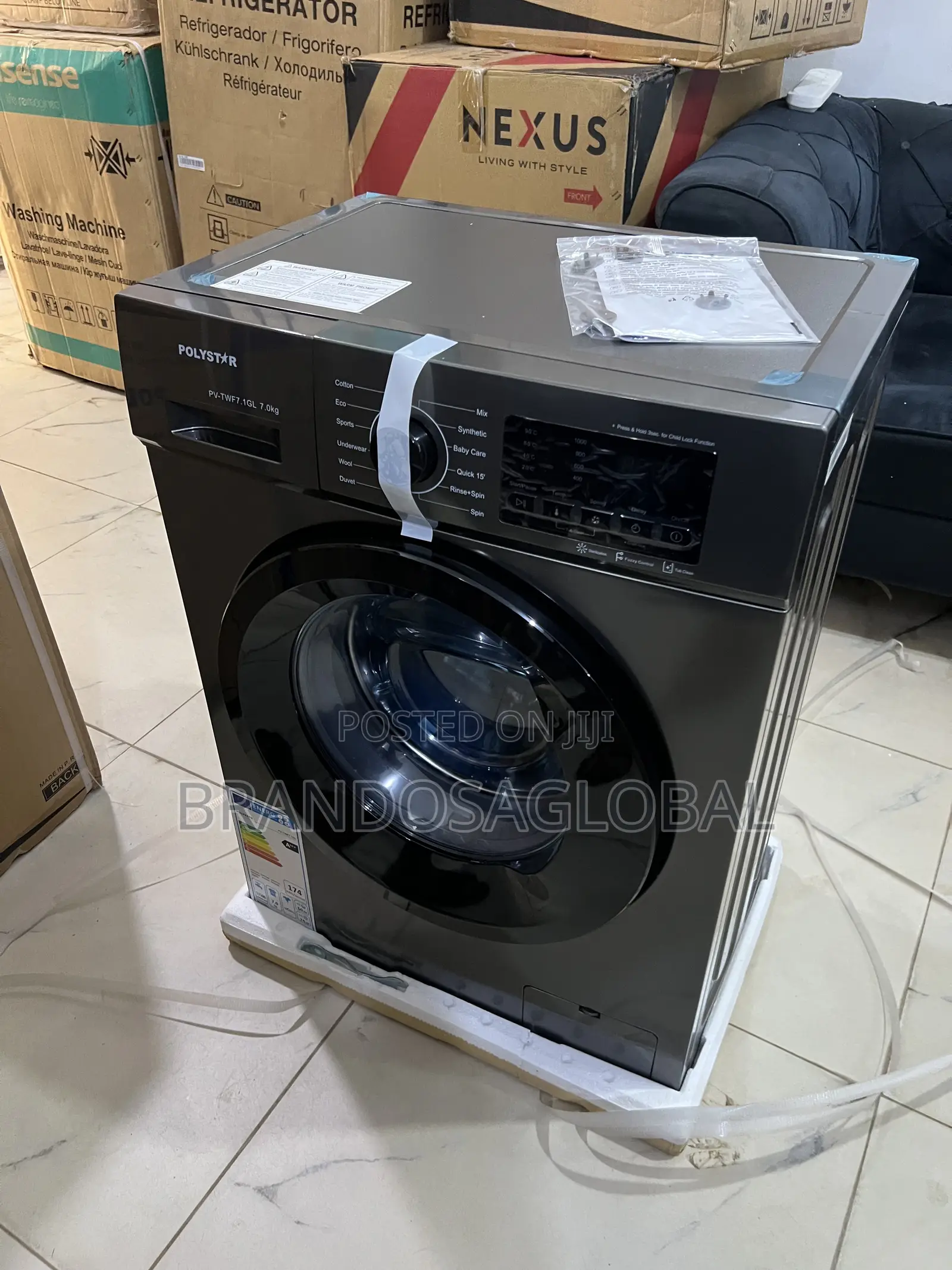 Smartly Designed Polystar 6kg Black Front Load Washer [Pv-Twd7.1gl]
