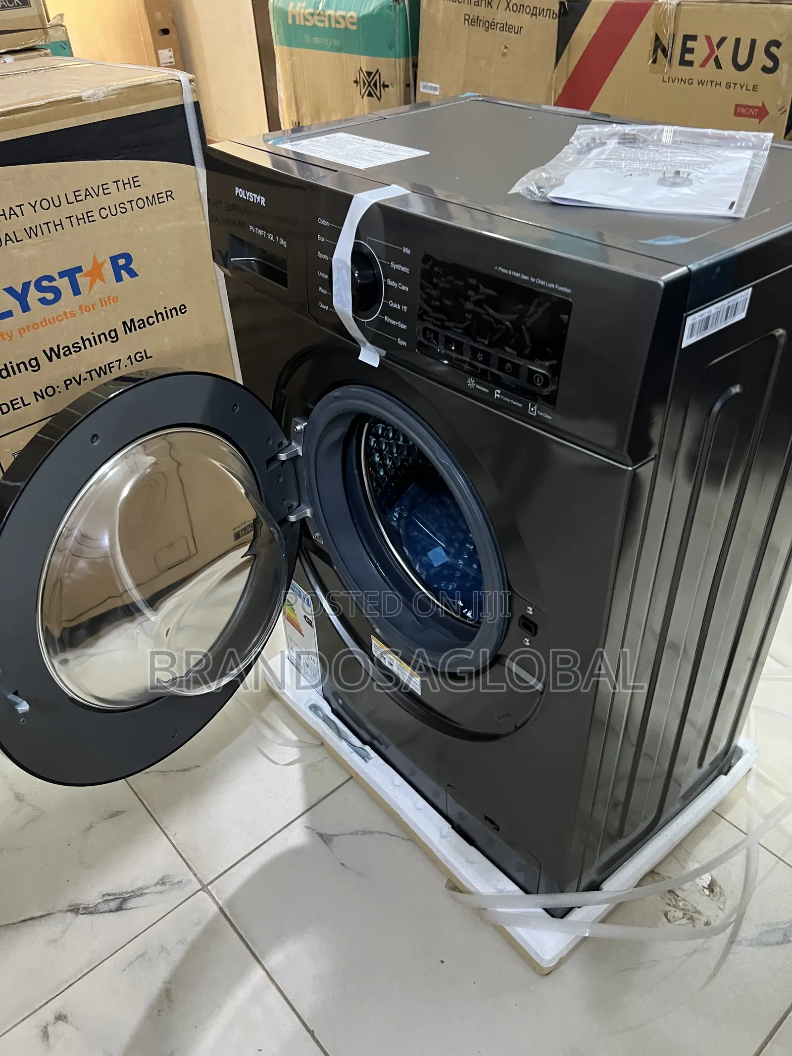 Clean-Finish Polystar 6kg Black Front Load Washer [Pv-Twd7.1gl]