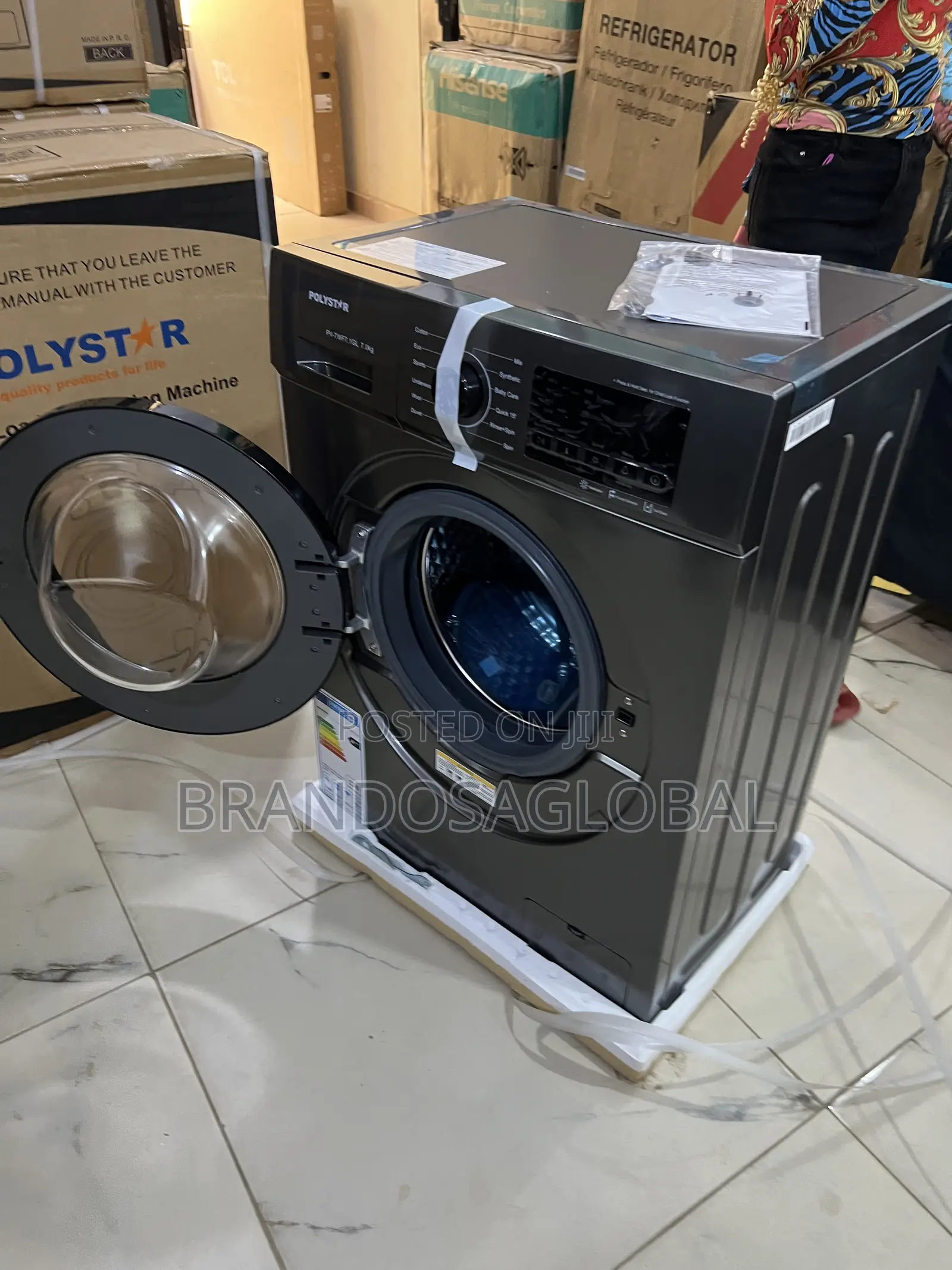 Precision Polystar 6kg Black Front Load Washer [Pv-Twd7.1gl]