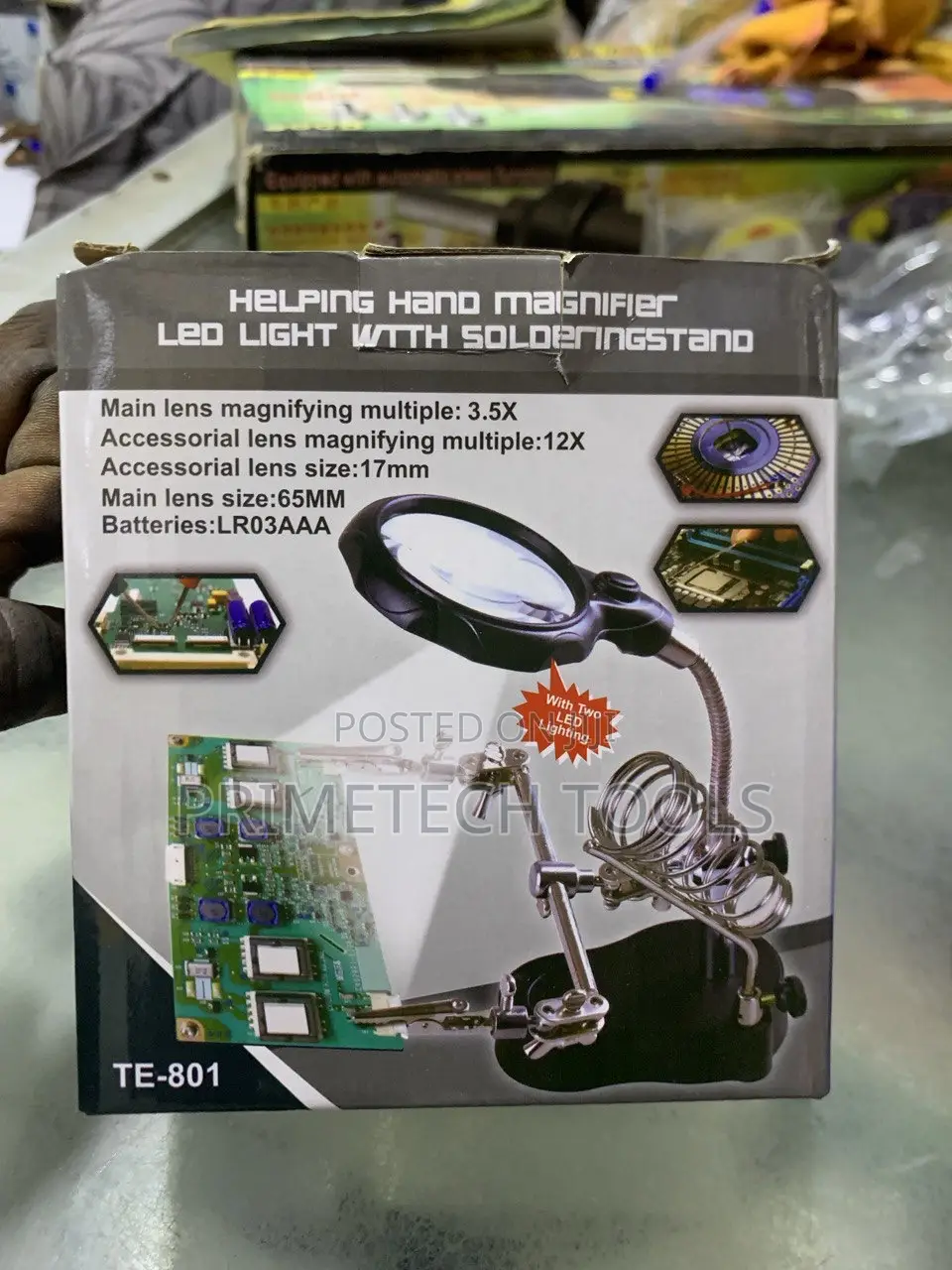 Hand Magnifier Led Light With Solderingstand