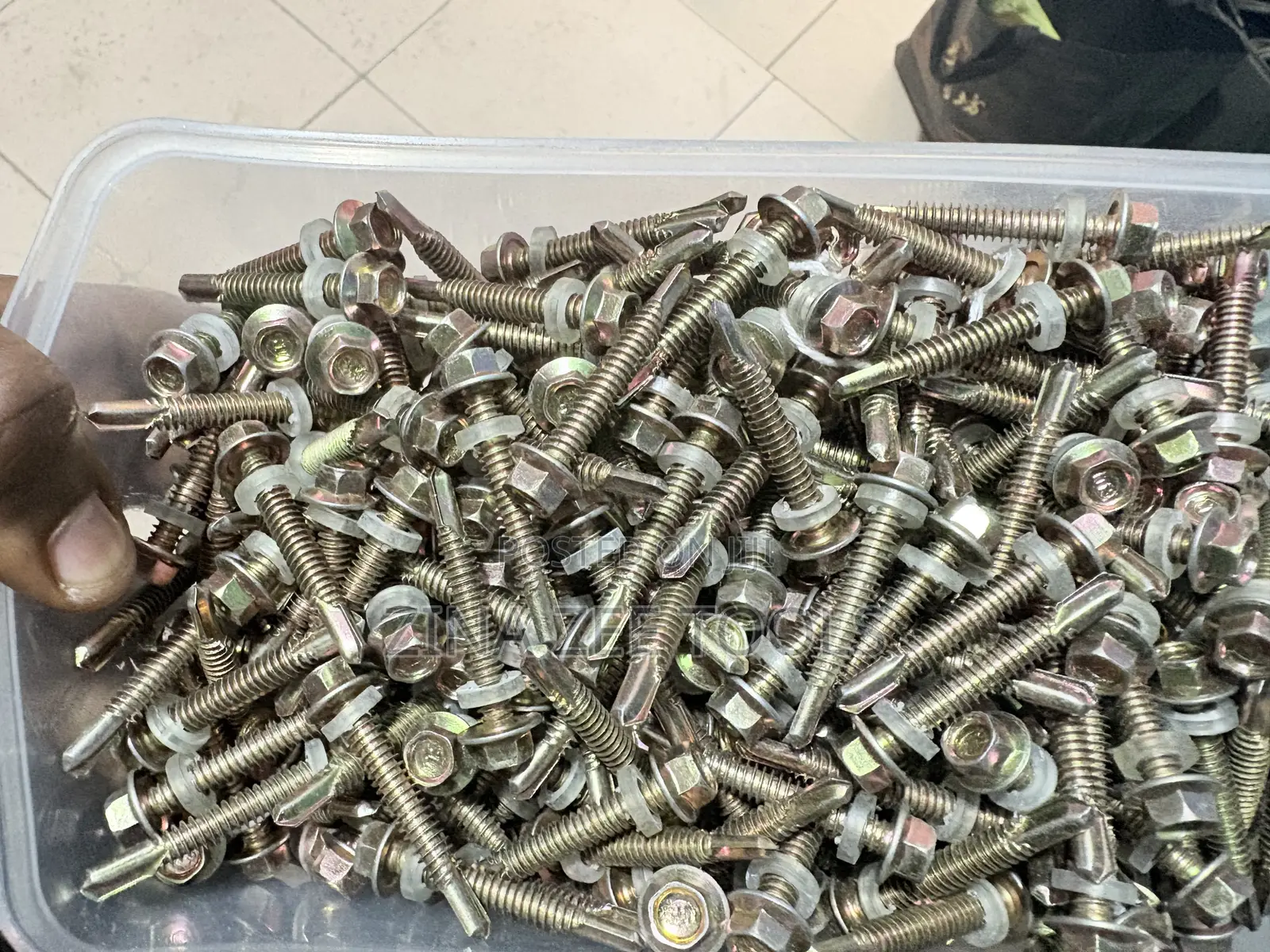 Yellow Zinc-Plated Hex Flange Self-Drilling Screws