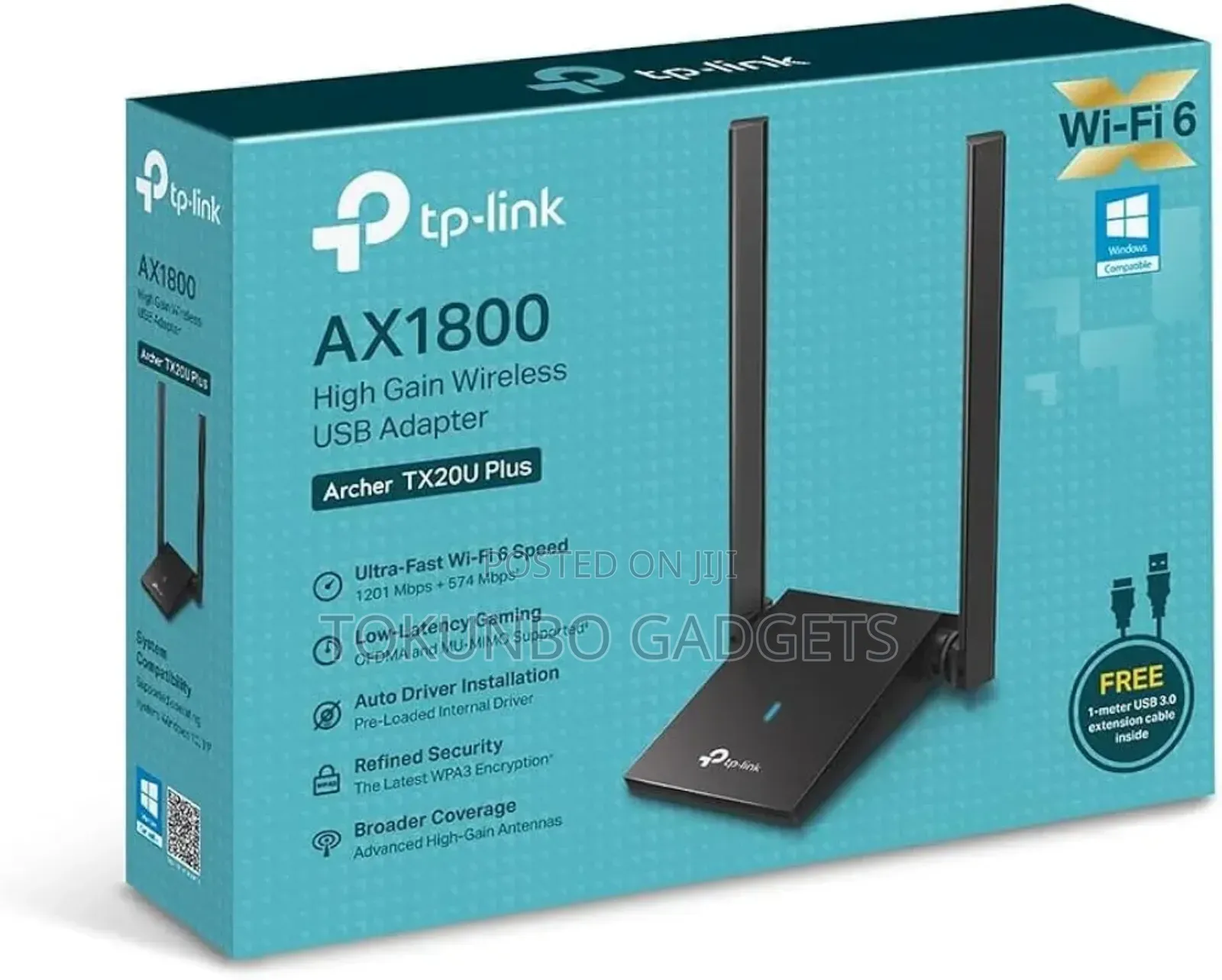 Tp-Link Archer Tx20u Plus Wifi Dongle Ax1800 High Gain Wireless Wifi 6