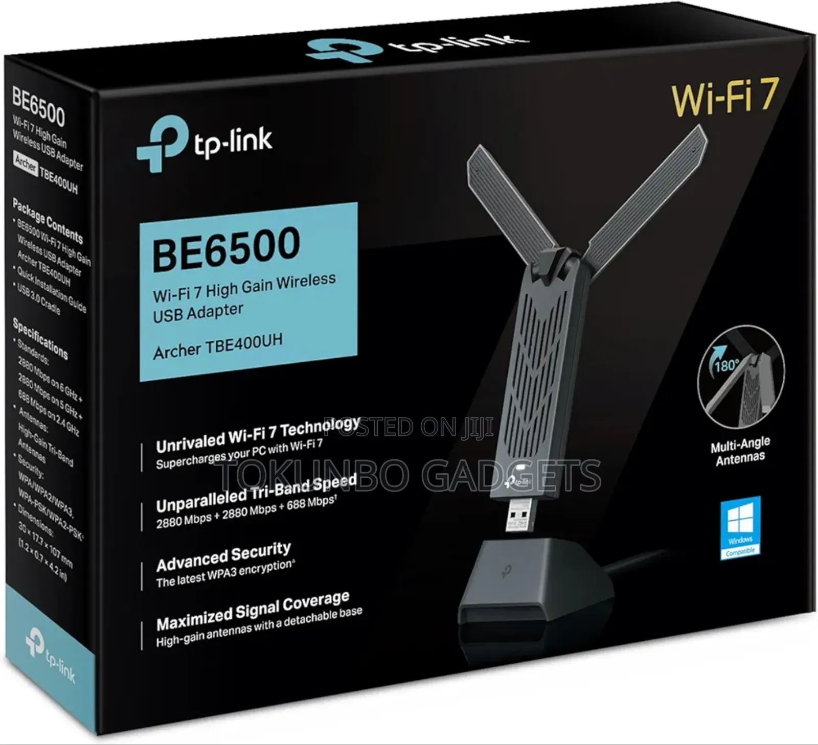 Tp-Link Archer Tbe400uh Be6500 Wifi7 Dongle High Gain Usb Wifi Adapter