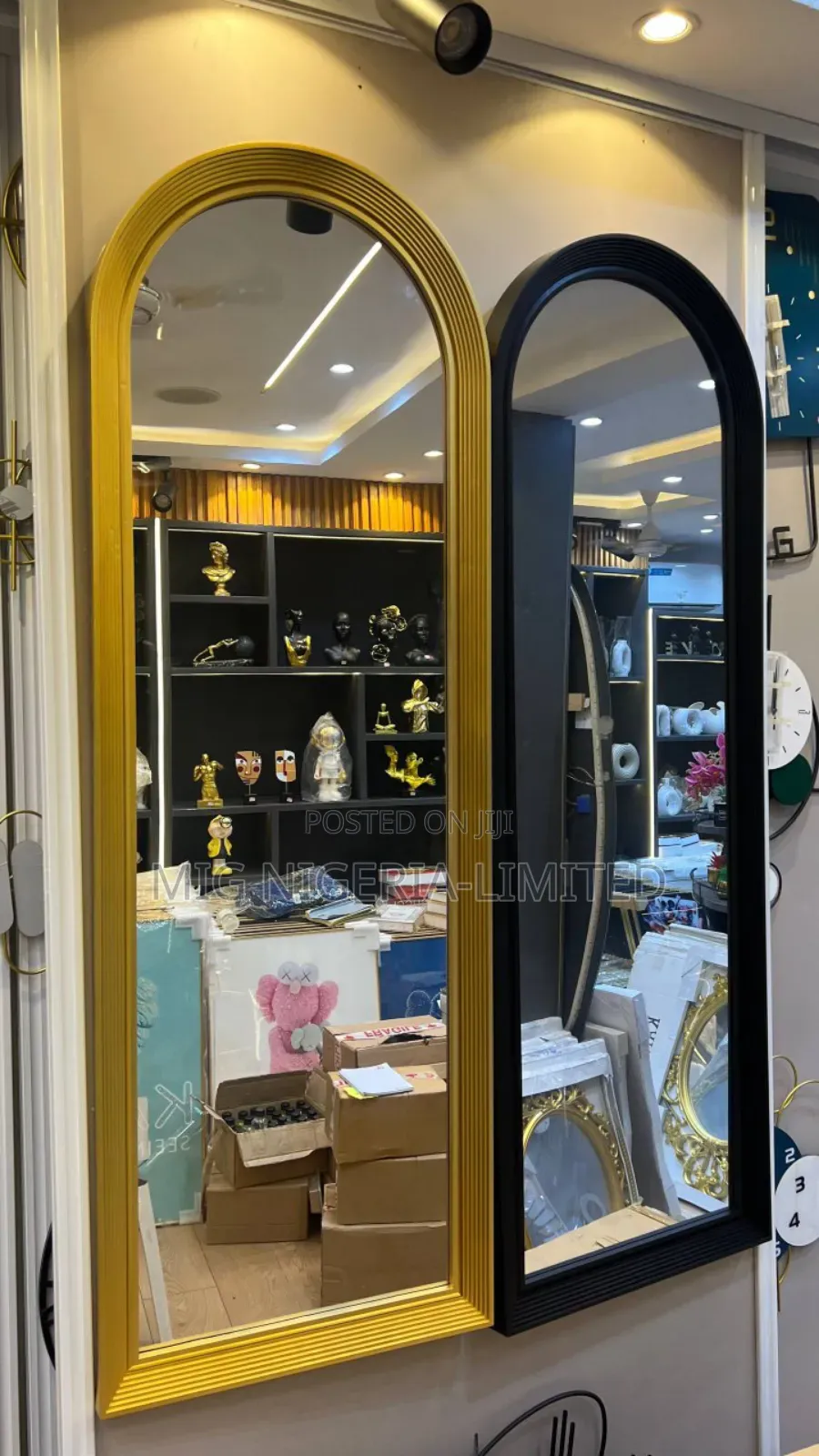 Wall Full Length Mirror Mirror Decoration Black and White 51x163cm