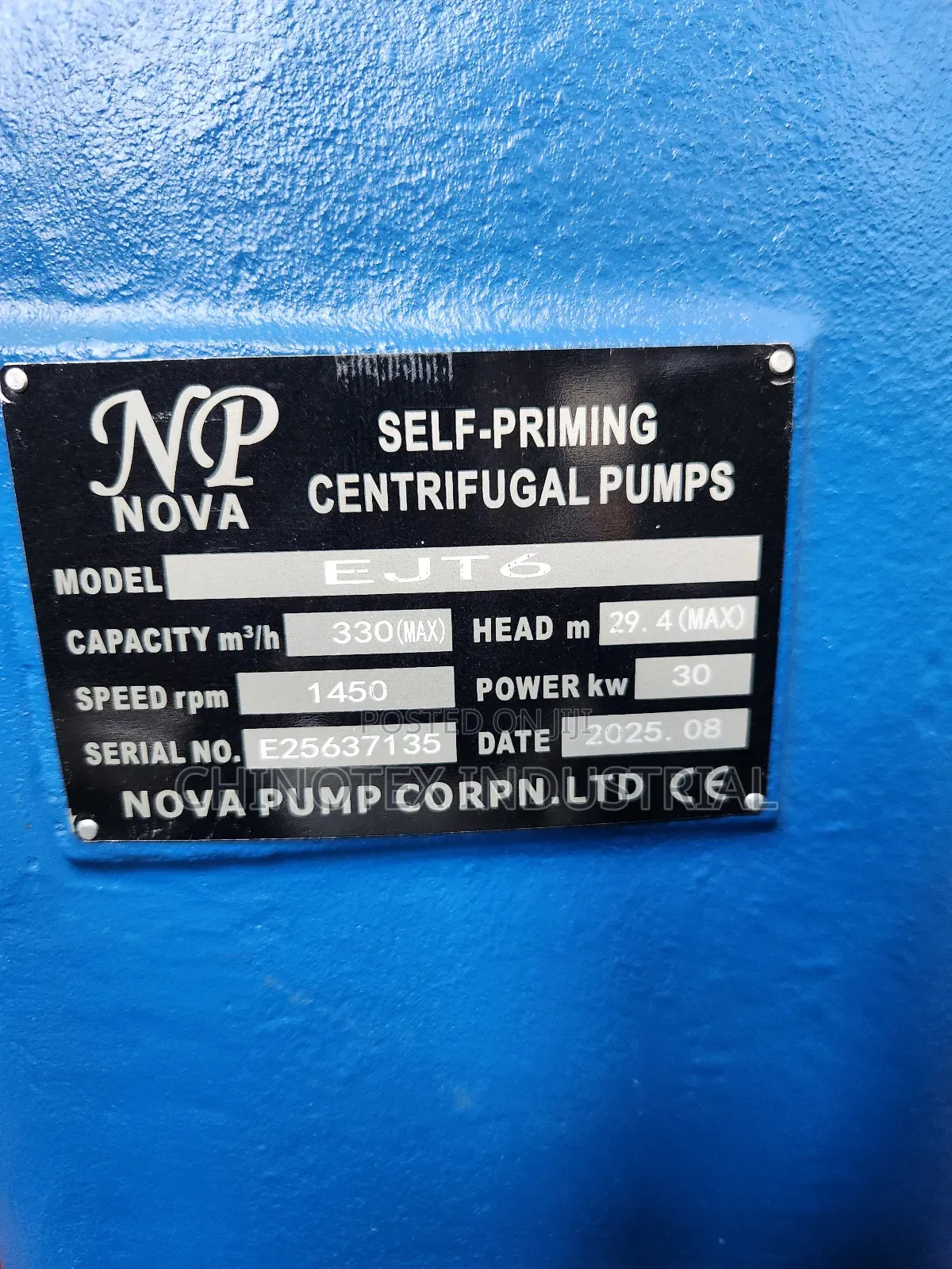 Nova Self- Priming Centrifugal Pump 30kw