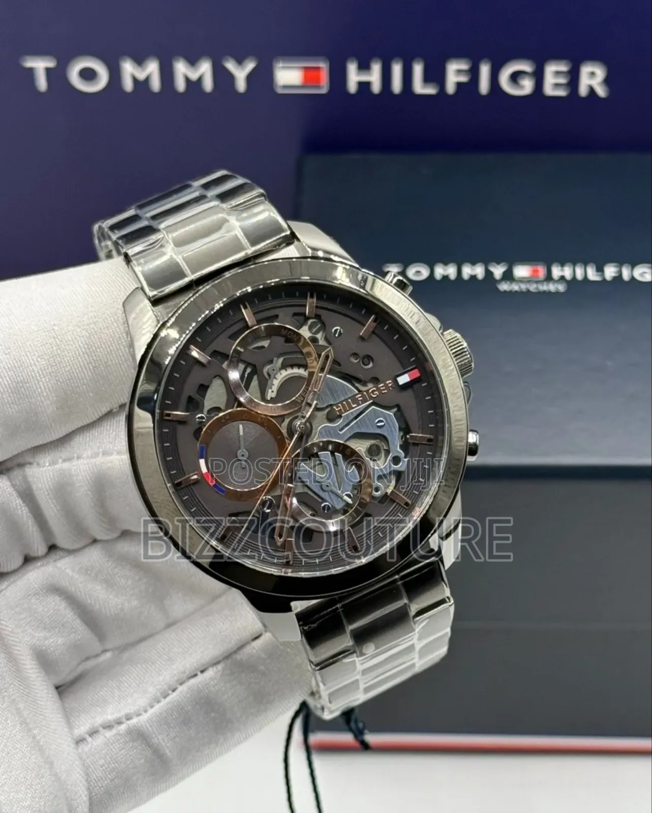 Original Tommy Hilfiger Silver Chain Watch Available in Store