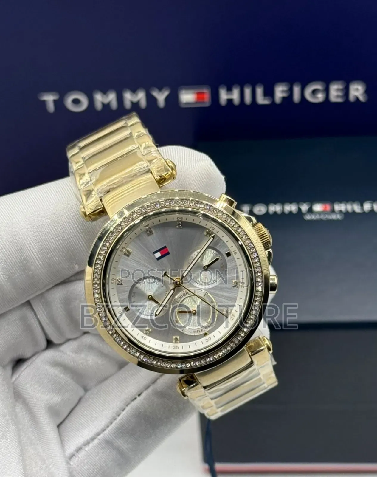 Original Tommy Hilfiger Emily Gold Chain Watch Available in Store