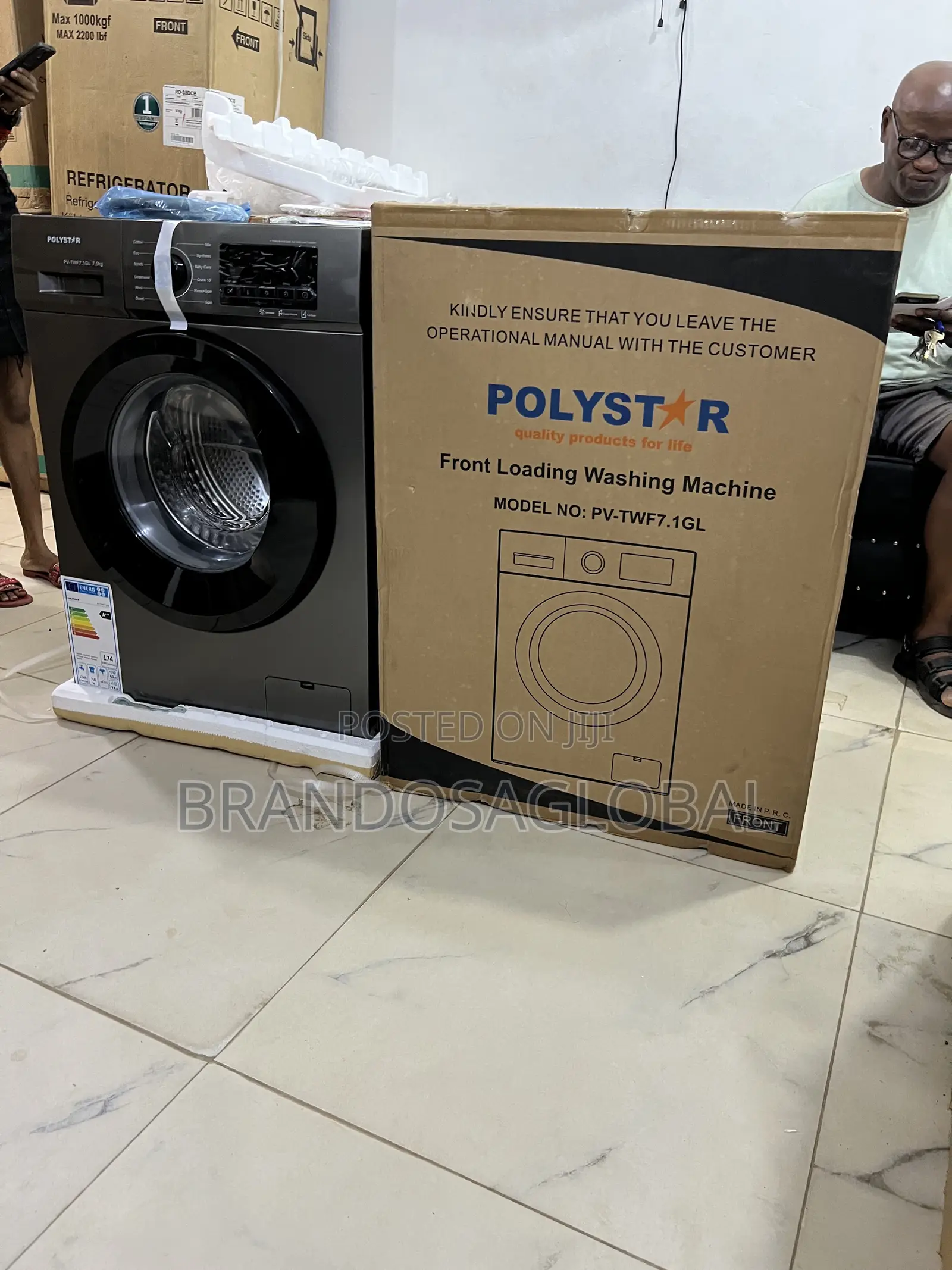 Practical-Home Polystar 6kg Black Front Load Washer [Pv-Twd7.1gl]