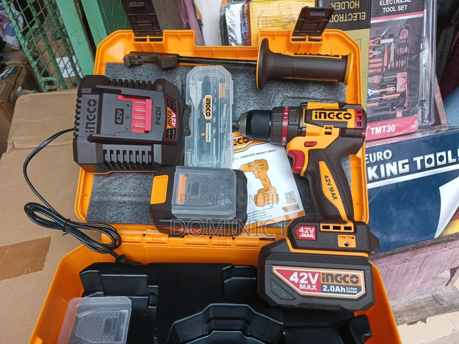 Ingco 42v Max Brushless Cordless Impact Drill (Model Cidli429982).