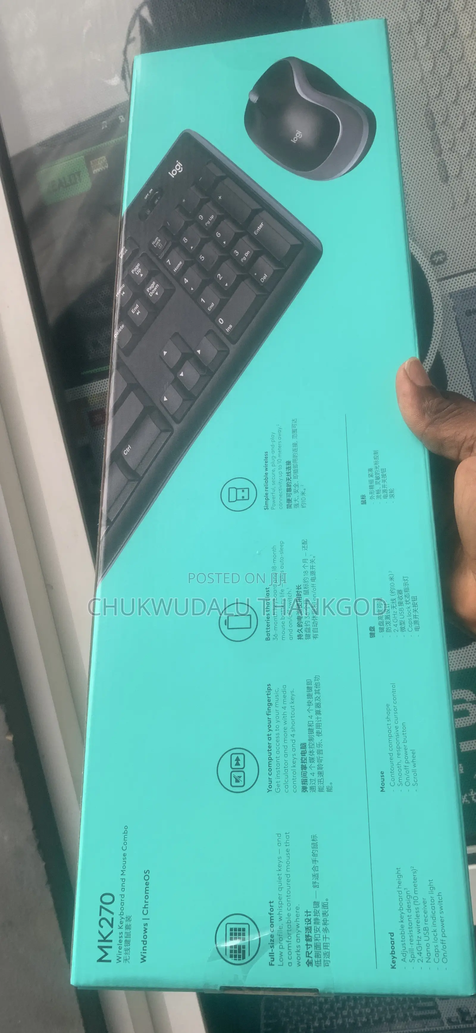 Original Grade 1 Logitech Mk270 Full-size Wireless Combo