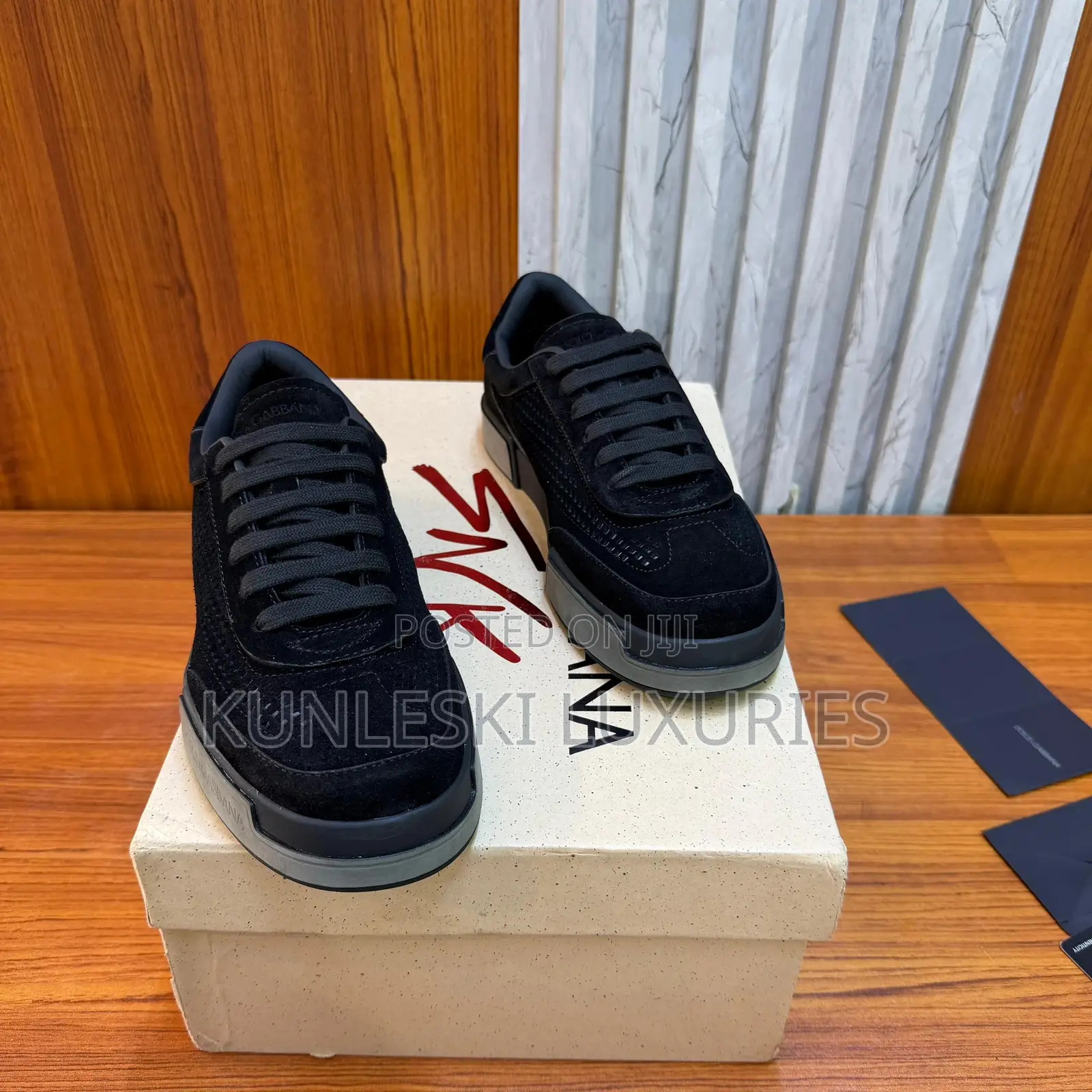 Original Dolce & Gabbana Suede Perforated Portofino Yacht Sneakers