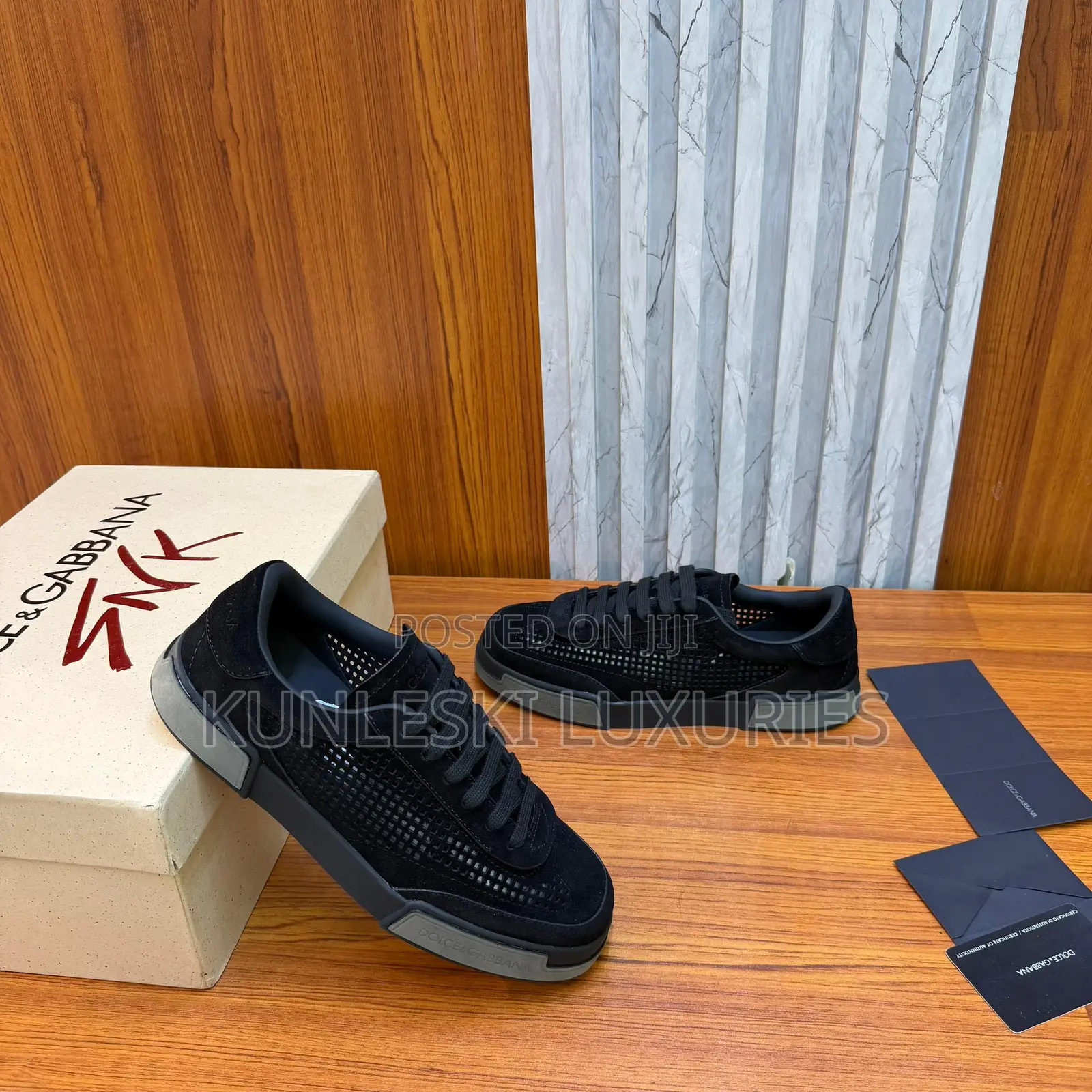 Original Dolce & Gabbana Suede Perforated Portofino Yacht Sneakers