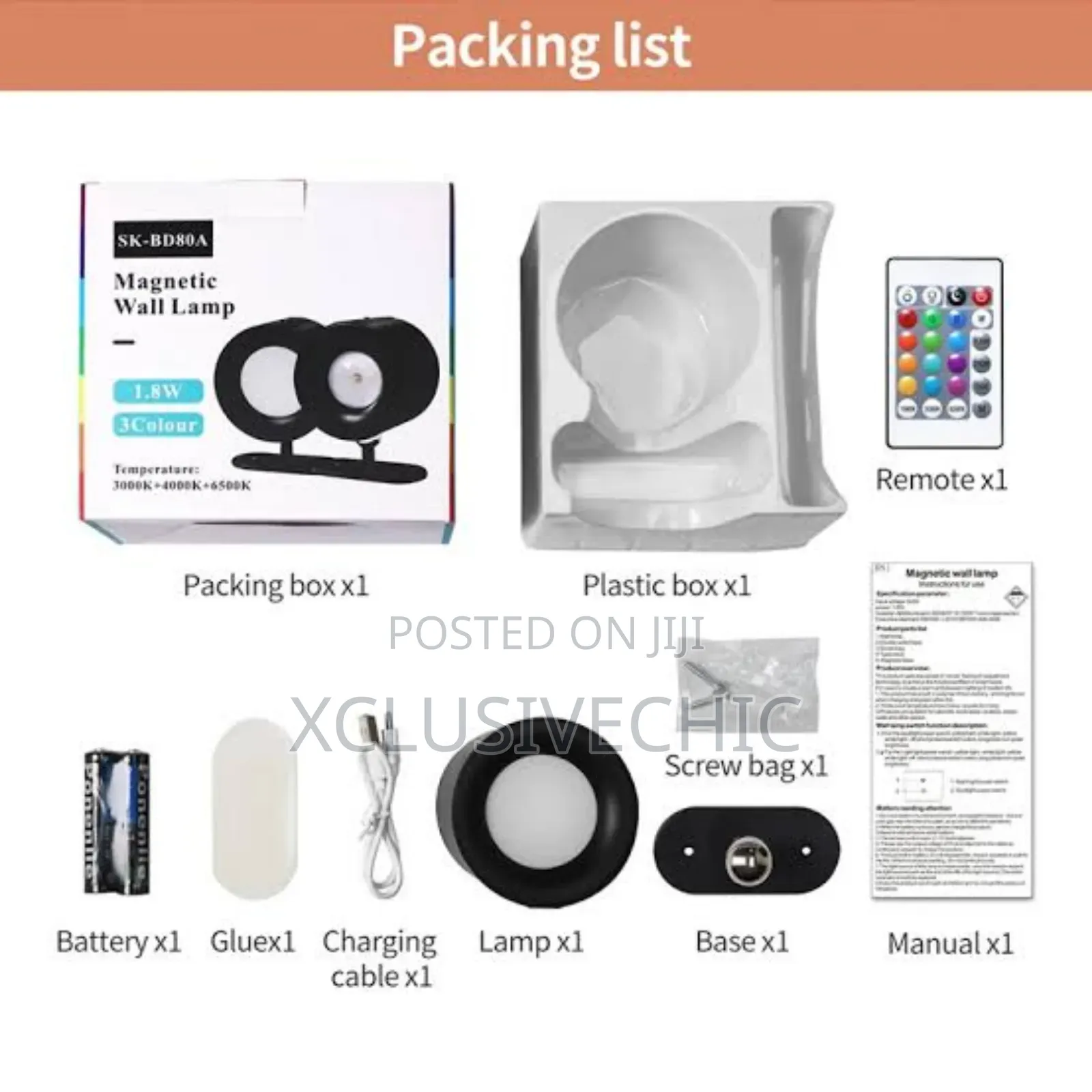 Modern Dimmable Rechargeable Wireless Led Wall Spot Light
