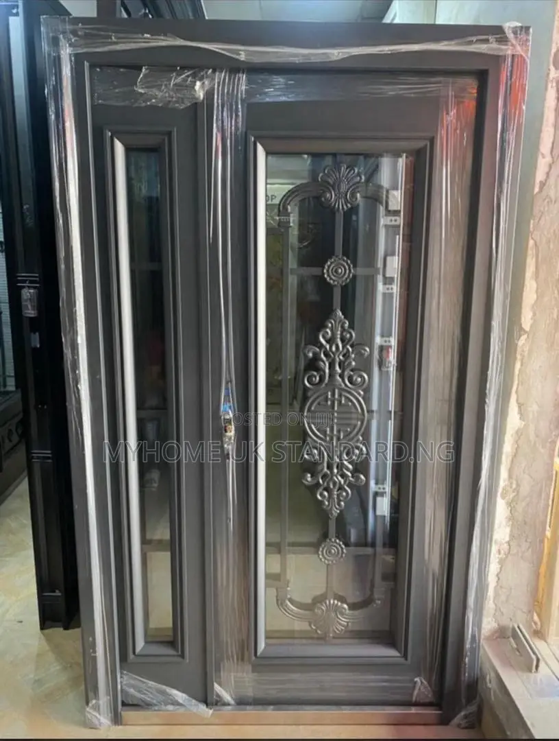 4ft Gray French Glass Door (Glass With Steel Framed)
