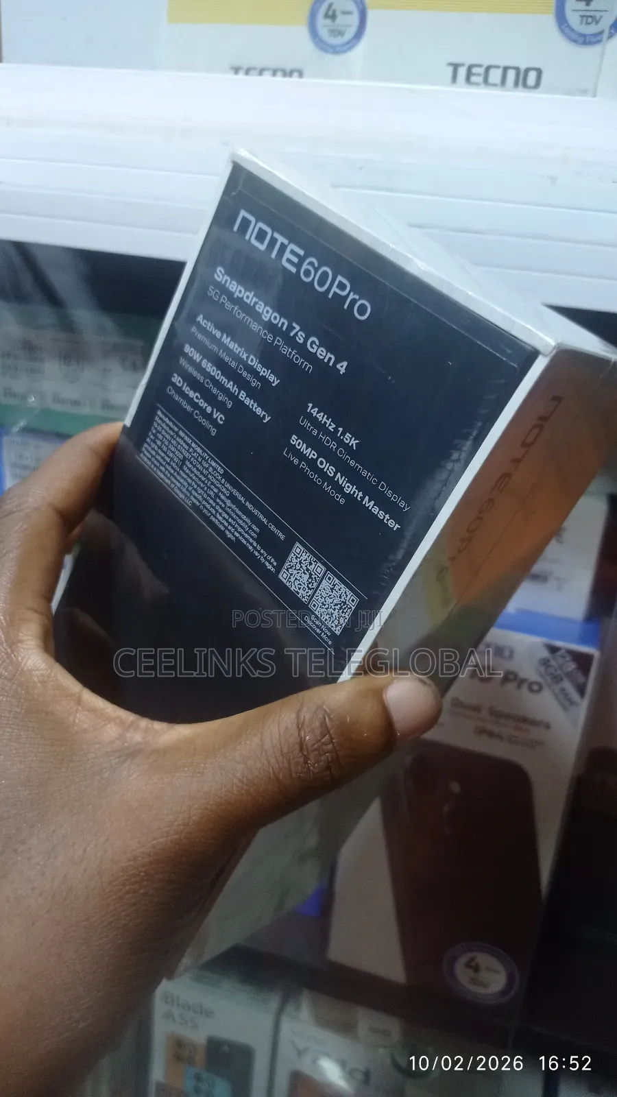 New Infinix Note 60 Pro 256 GB Black