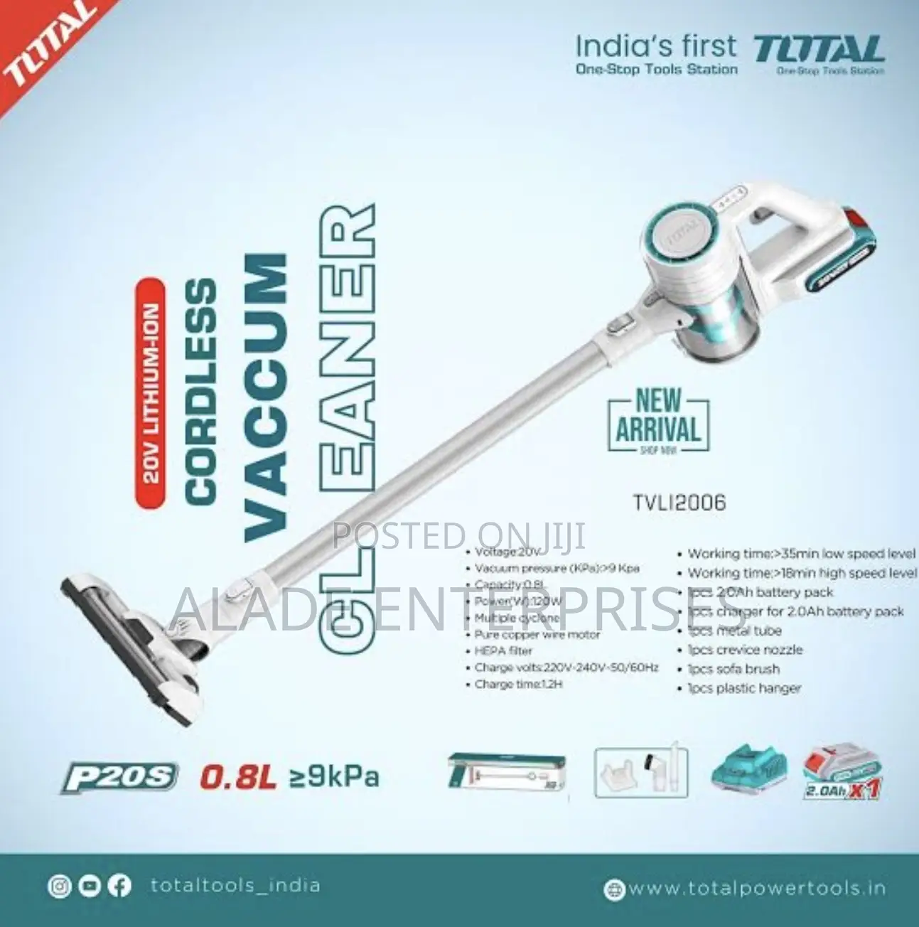 Total Lithium-lon Vacuum Cleaner 20v | 2ah